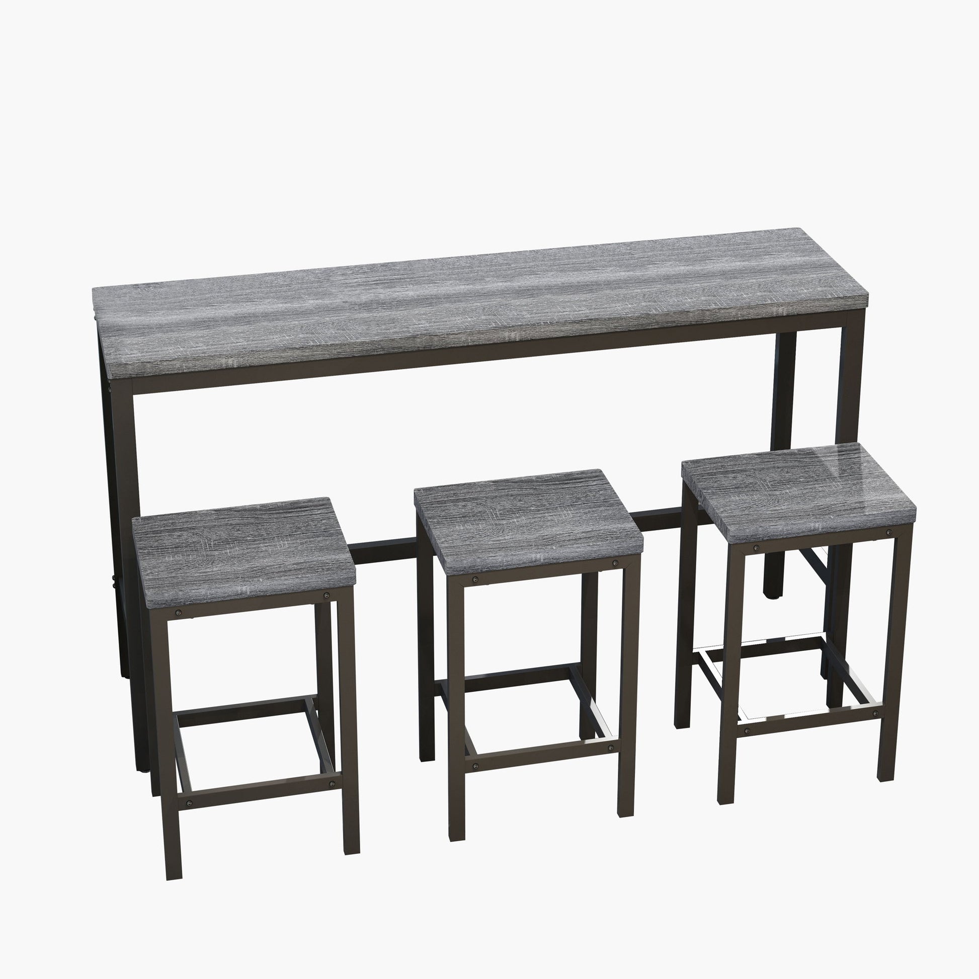 Modern Design Long Dining Table Set With 3 Stools - Best Buy Furniture
