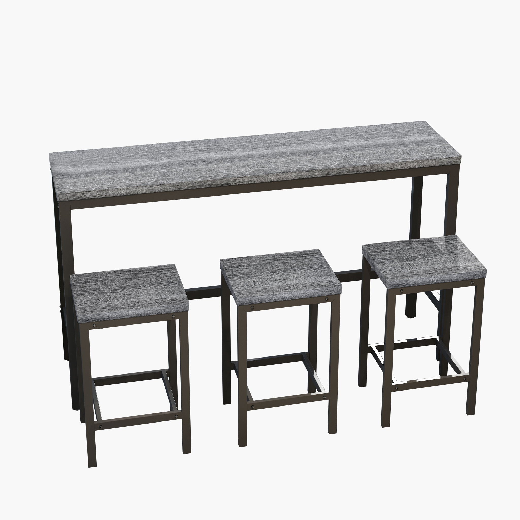 Modern Design Long Dining Table Set With 3 Stools - Best Buy Furniture