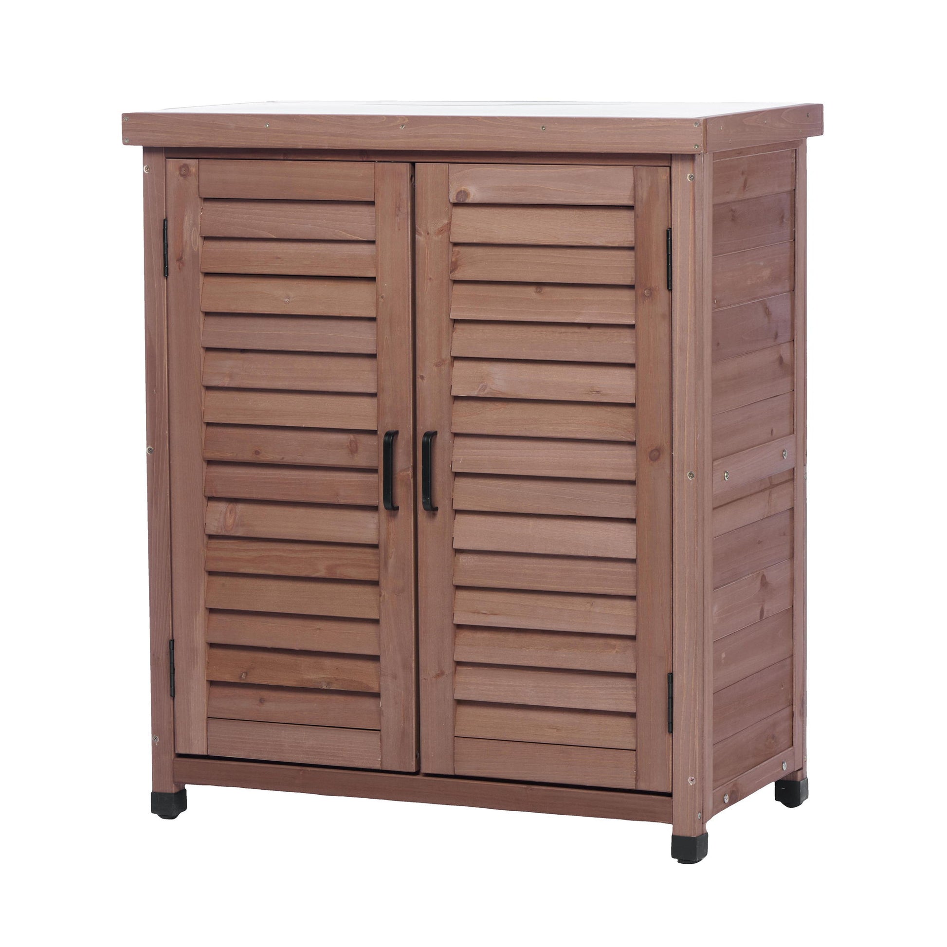 Potting Bench With Storage Cabinet And Metal Table Top For Outdoor - Best Buy Furniture