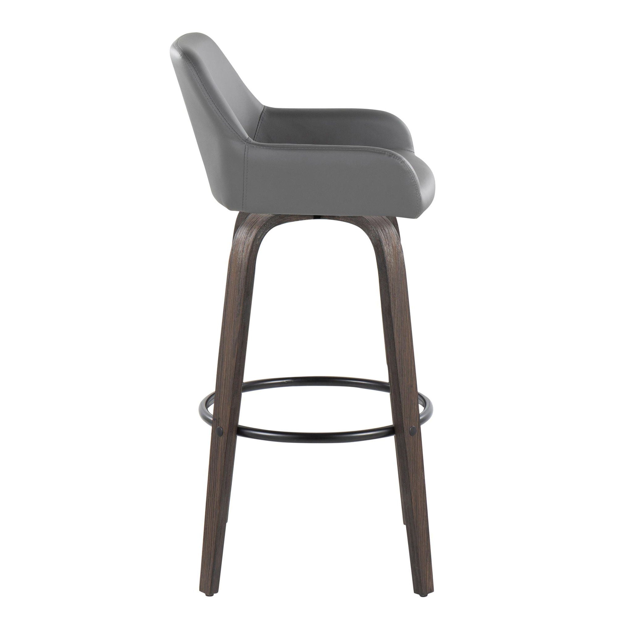 Daniella - Contemporary Fixed Height, Barstool With Swivel With Round Footrest (Set of 2) - Best Buy Furniture