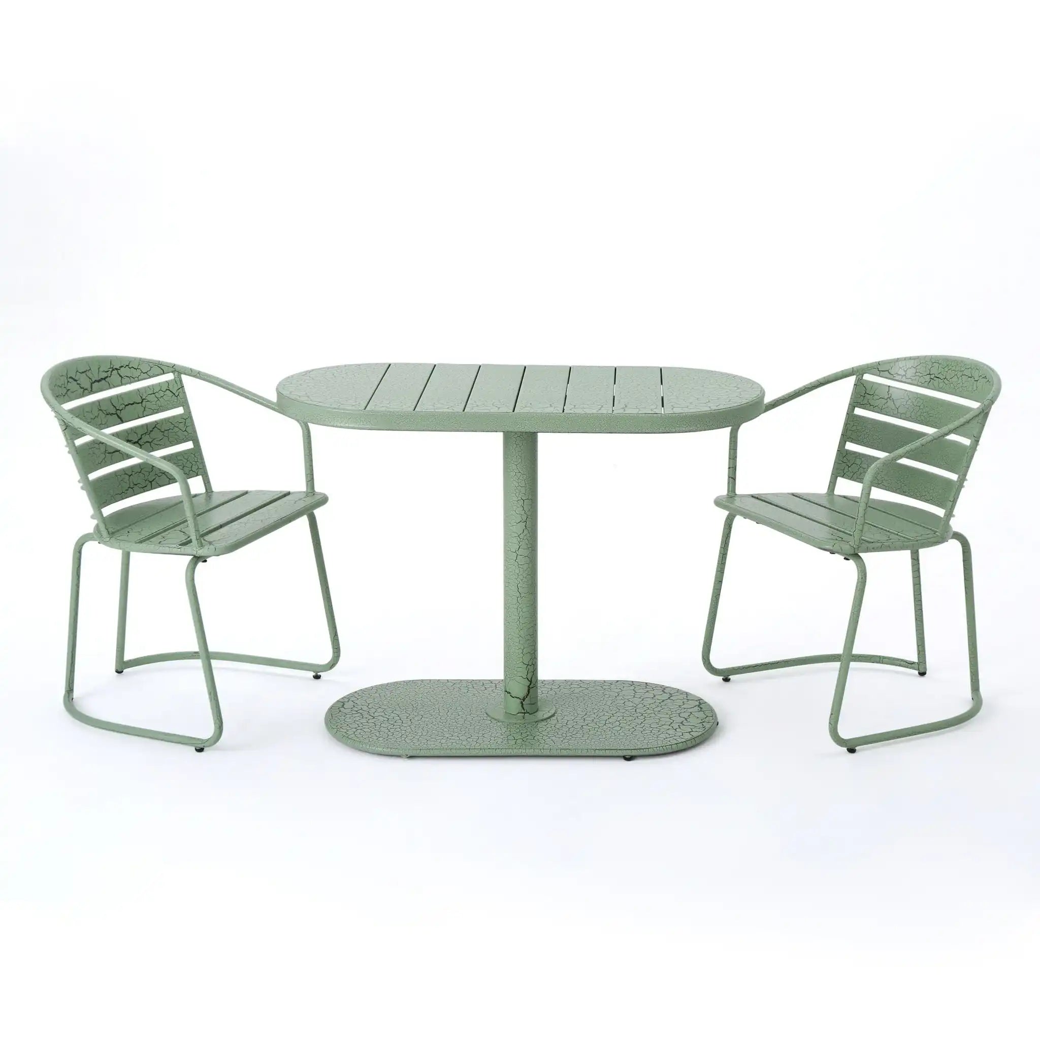 3 Piece Elegant Outdoor Bistro Set With 2 Chairs And Oval Table - Best Buy Furniture