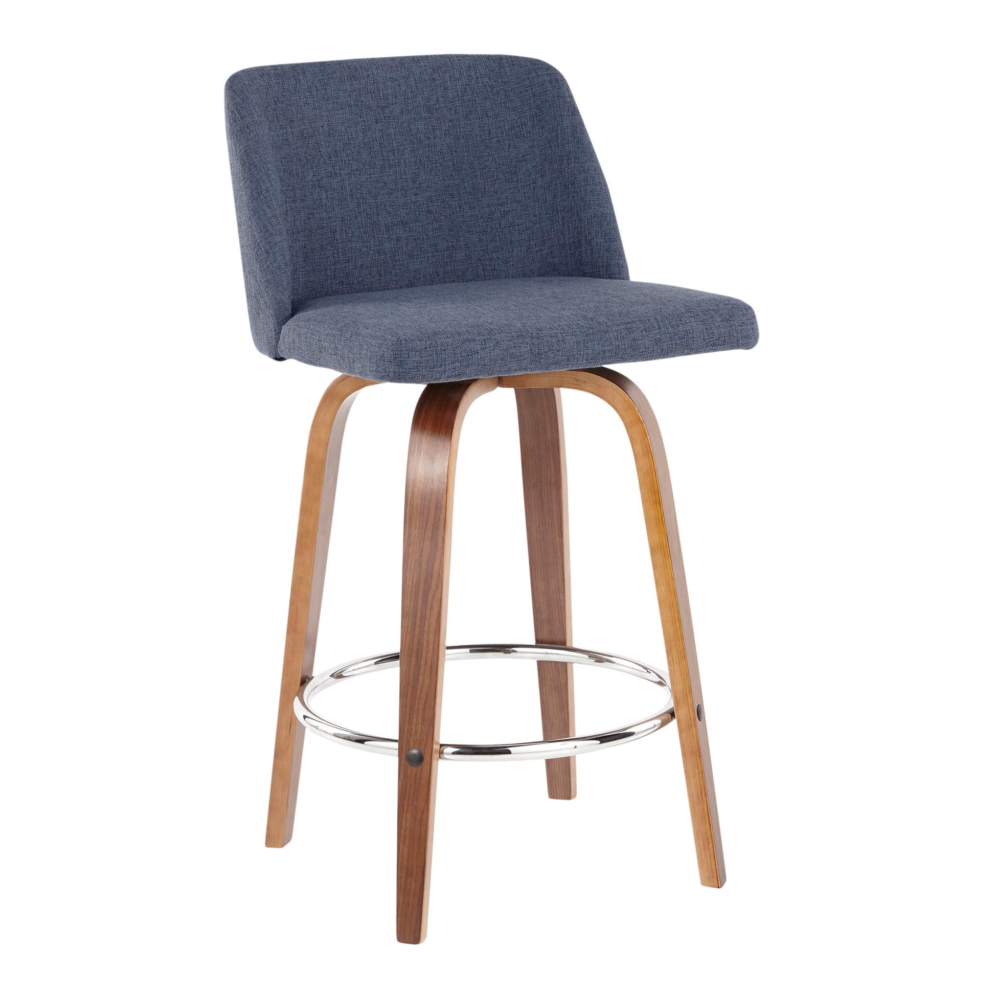 Toriano - Mid-Century Modern Fixed Height Counter Stool With Round Footrest (Set of 2) - Best Buy Furniture