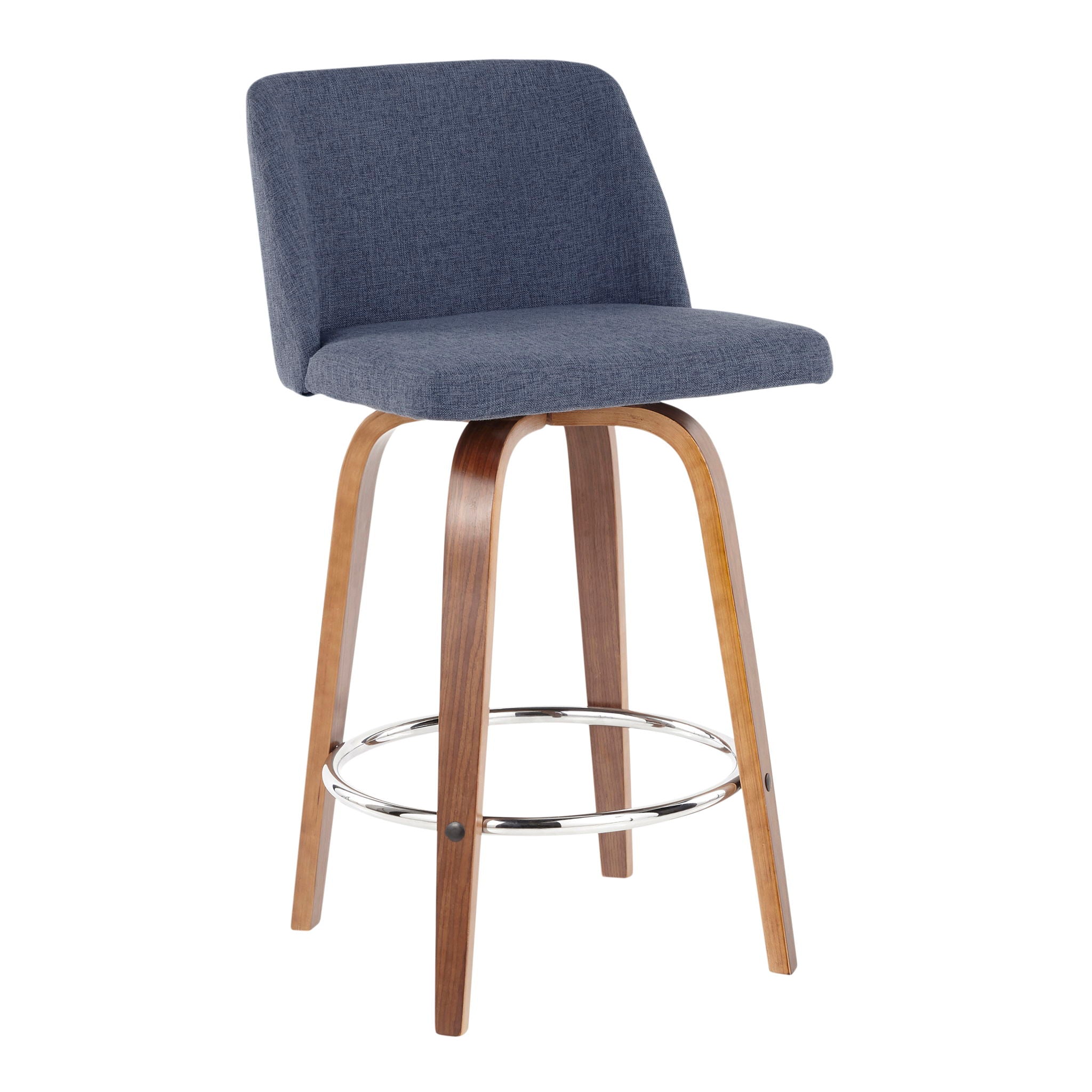 Toriano - Mid-Century Modern Fixed Height Counter Stool With Round Footrest (Set of 2) - Best Buy Furniture