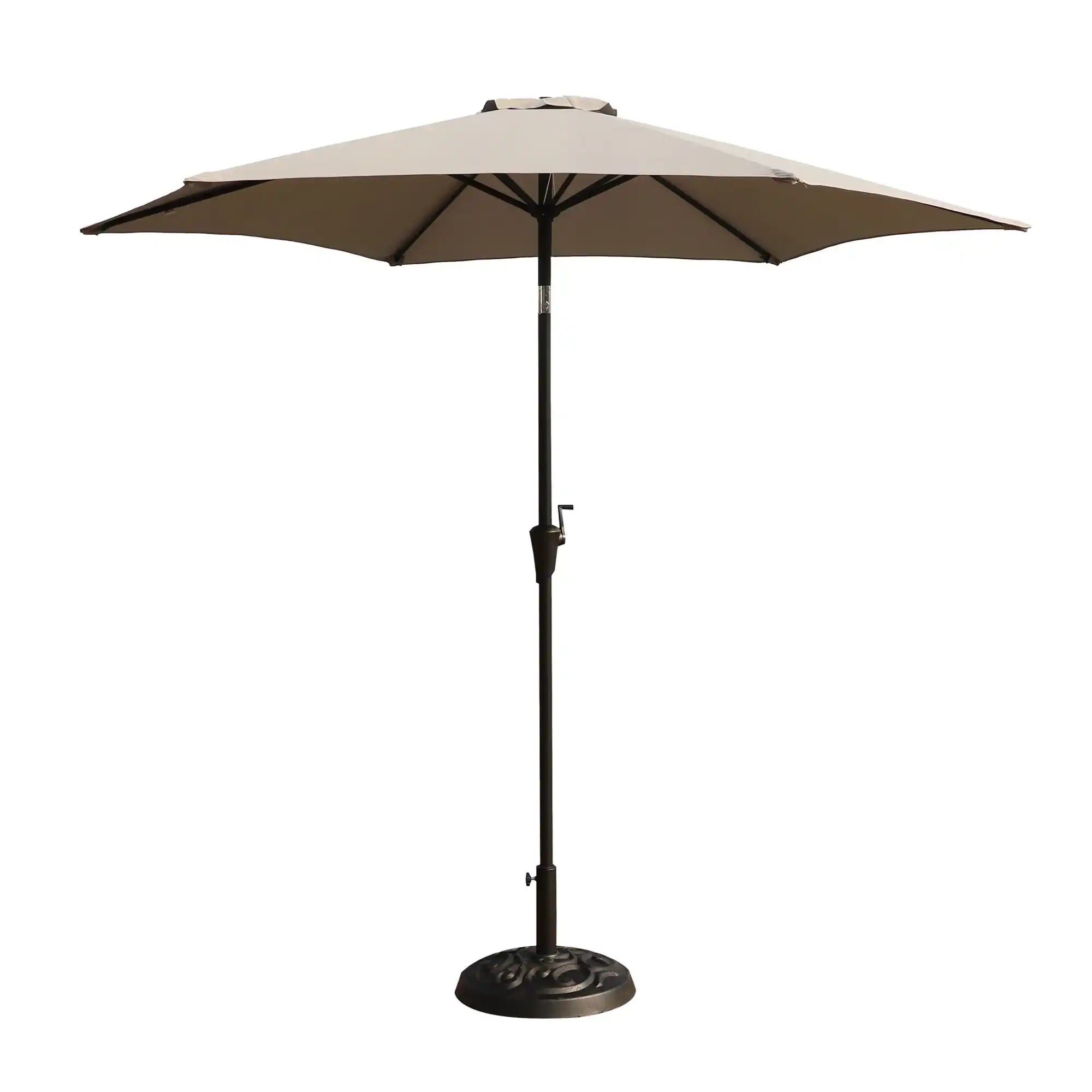 8.8' Outdoor Aluminum Patio Umbrella, Market Umbrella With 33 Pounds Round Resin Umbrella Base Lift - Best Buy Furniture