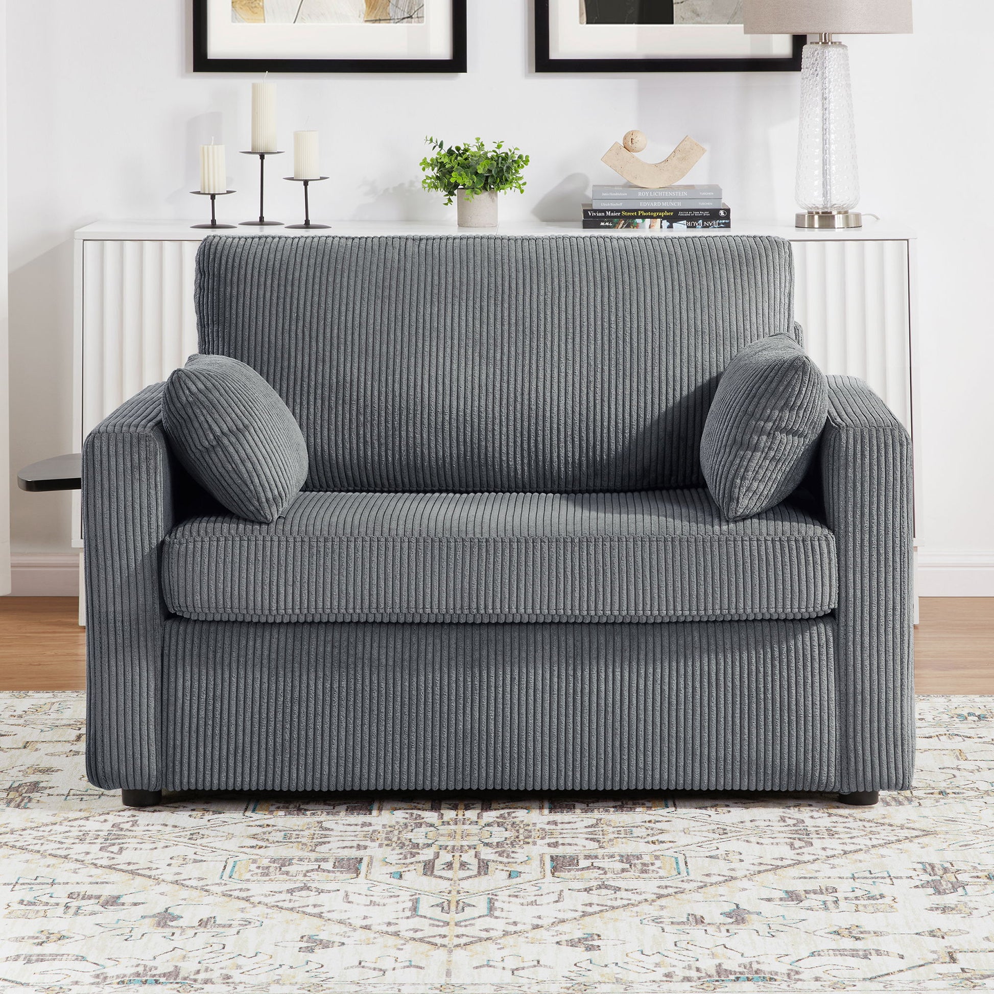 Sleeper Sofa With Foldable Mattress, USB Ports, Side Table & Storage Pocket - Best Buy Furniture