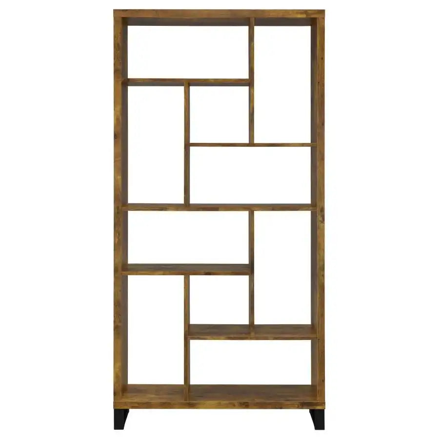 Delwin - 6-Shelf Bookshelf - Rustic Nutmeg - Best Buy Furniture