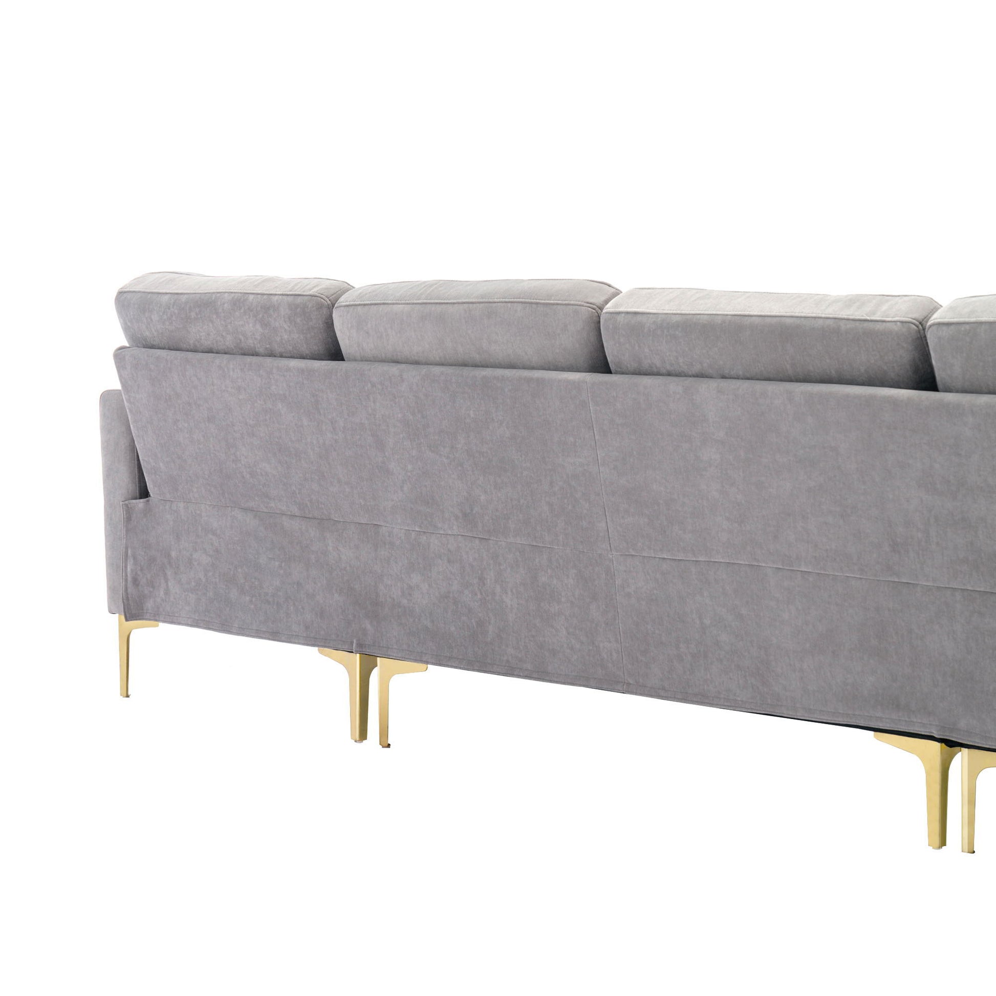 Modern L - Shape Convertible Sectional Sofa With Movable Ottoman - Best Buy Furniture