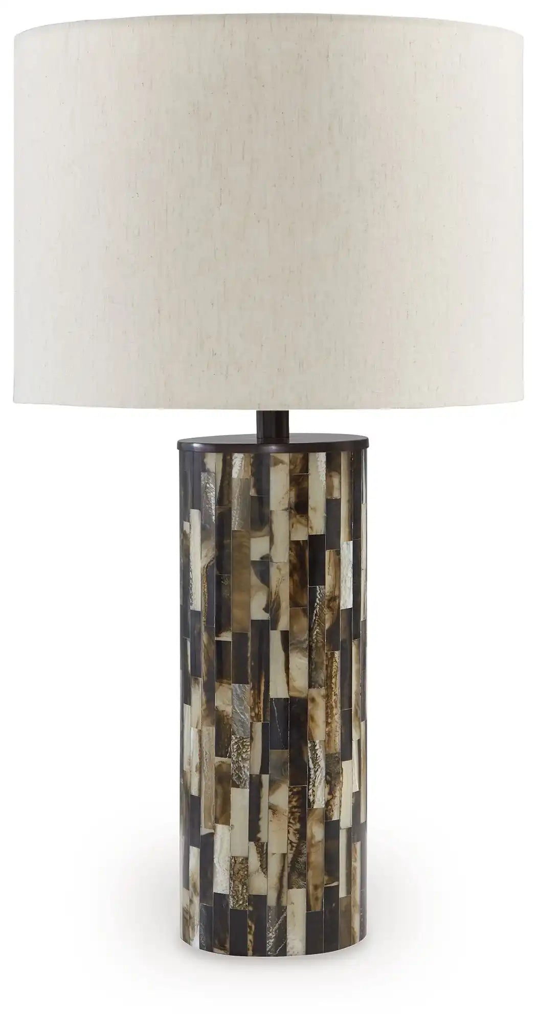 Ellford - Poly Table Lamp - Black / Brown / Cream - Best Buy Furniture