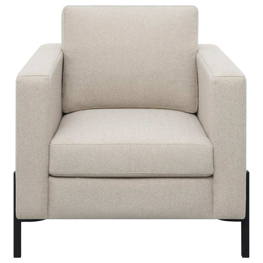 Tilly - Upholstered Track Arm Accent Chair - Oatmeal - Best Buy Furniture