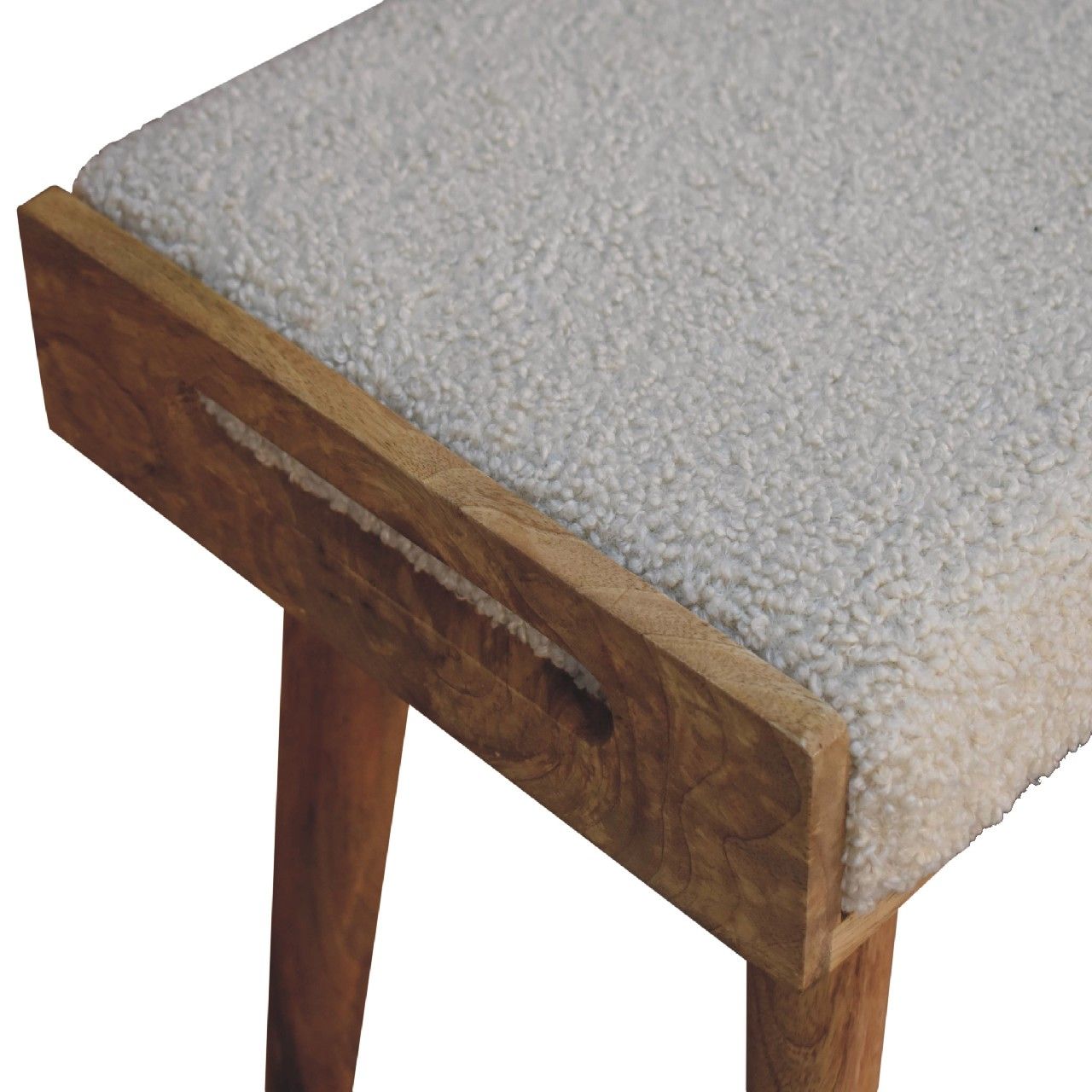 Boucle Tray Style Footstool - Cream - Best Buy Furniture