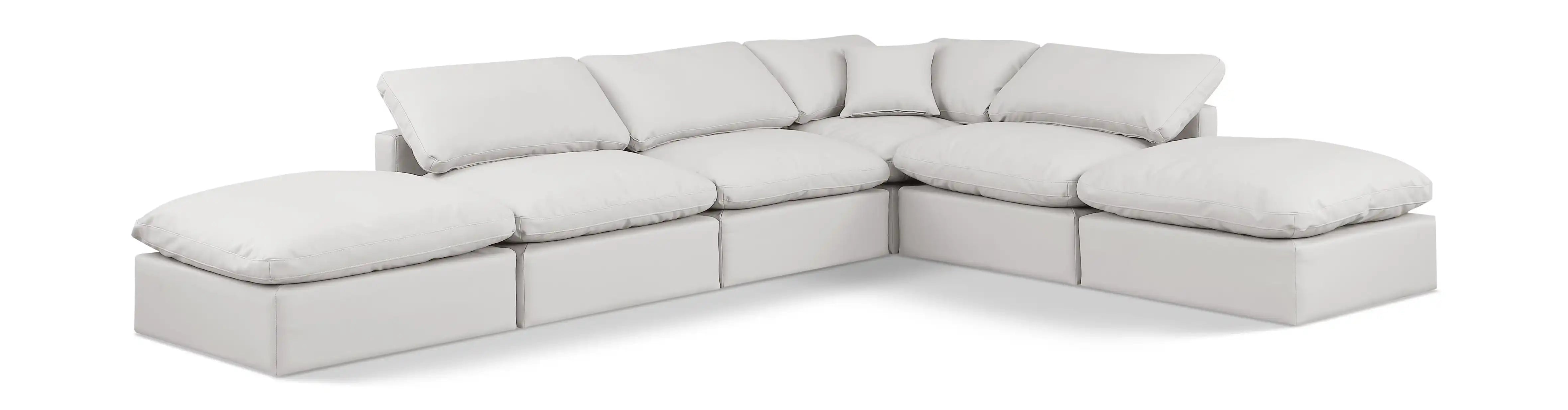 Indulge - Faux Leather 6 Piece Modular Armless Sectional - Best Buy Furniture