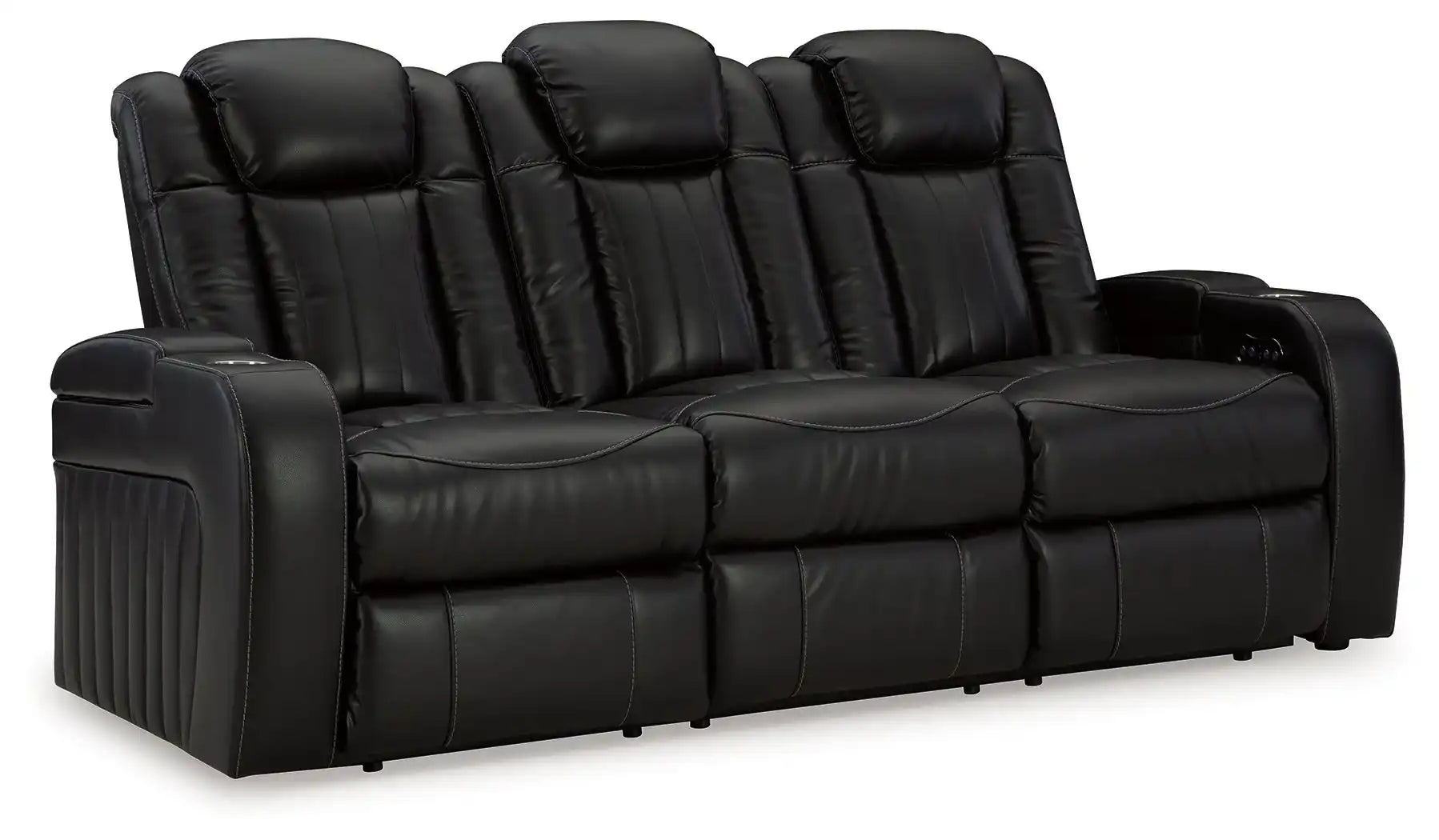 Caveman Den - Power Reclining Sofa With Adj Headrest - Midnight - Best Buy Furniture