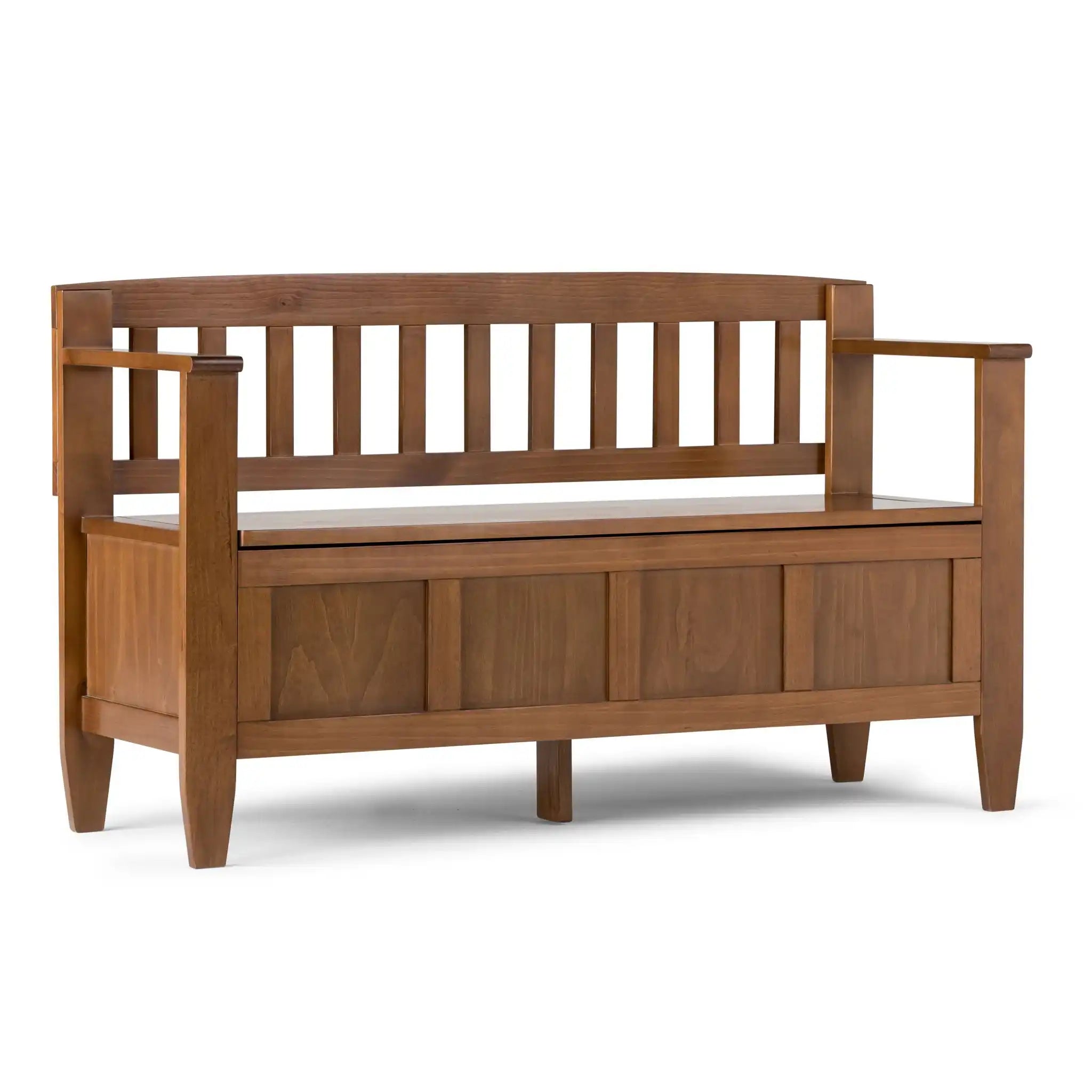 Brooklyn - Entryway Storage Bench - Medium Saddle Brown - Best Buy Furniture
