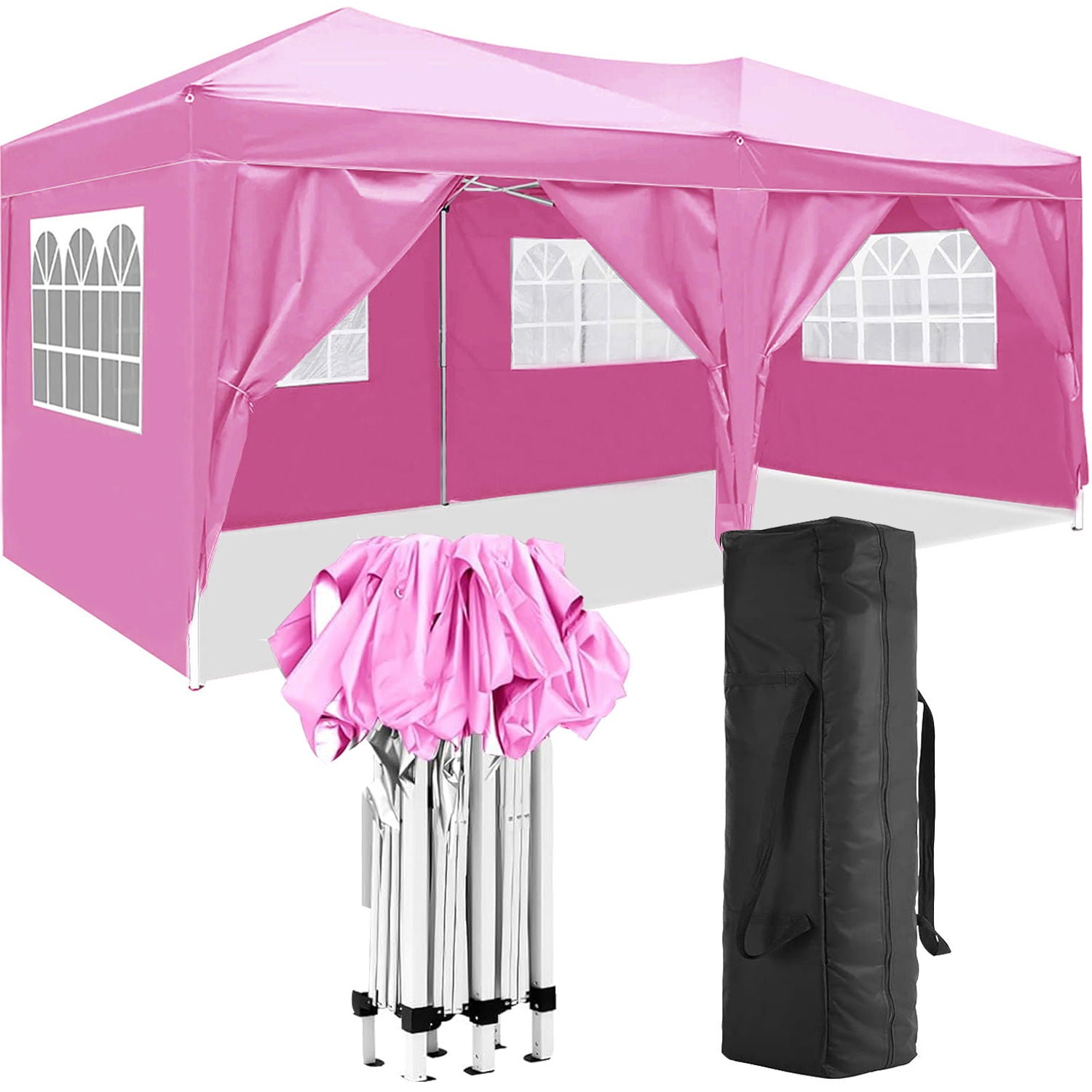10'X20' Folding Canopy With 6 Removable Sidewalls Outdoor Event Shelter UPF 50+ Gazebo Portable Tents For Parties Beach Camping Wedding Ez Pop Up Canopy - Best Buy Furniture