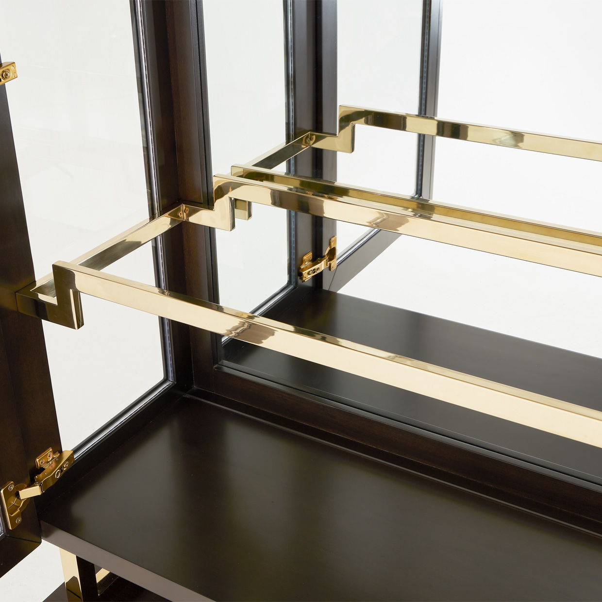 Belmont Place - Display Cabinet - White / Dark Brown - Best Buy Furniture