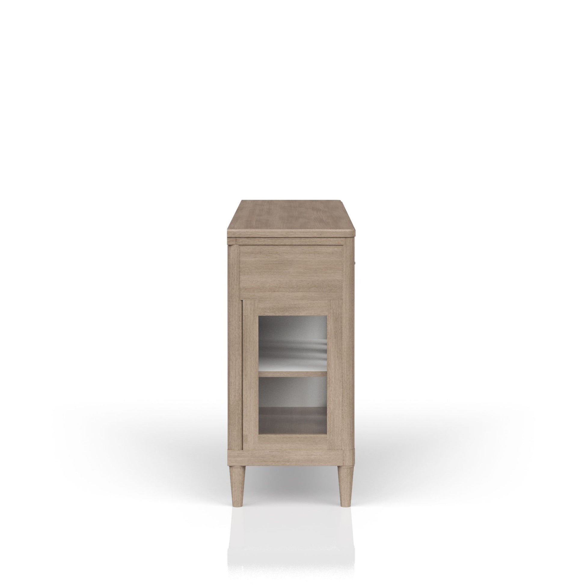 Power Ready - Buffet With Glass Cabinet Doors - Sand - Best Buy Furniture