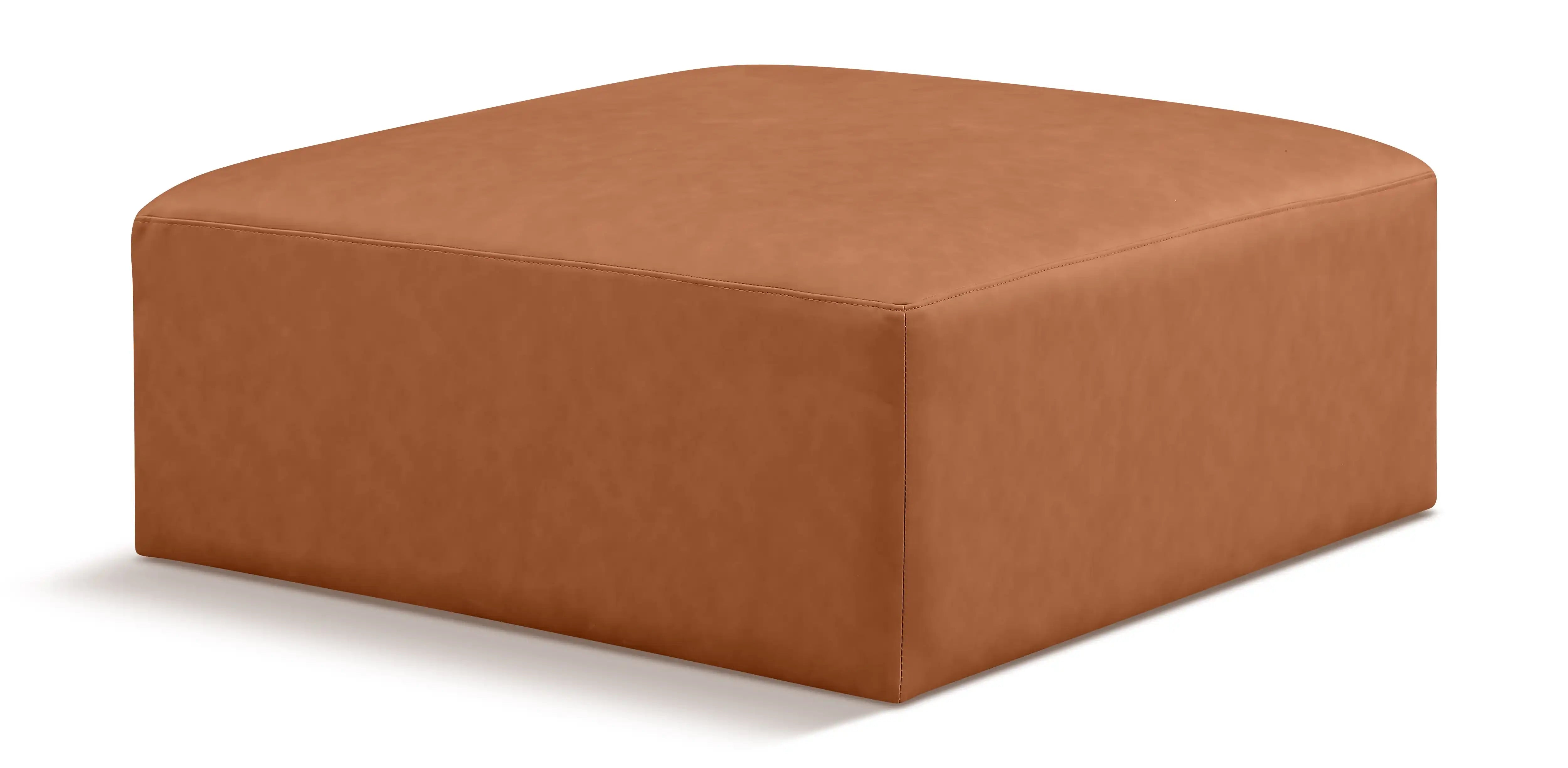 Cube - Ottoman - Cognac - Best Buy Furniture
