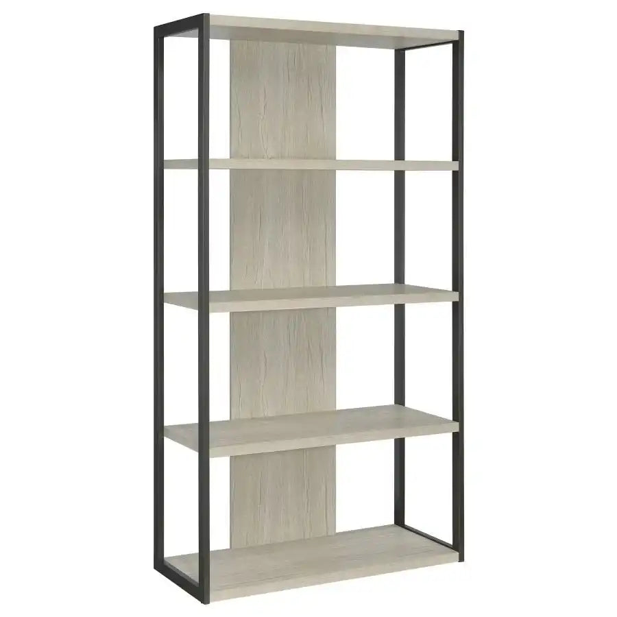 Loomis - 72" 4-Shelf Bookshelf - Whitewashed Gray - Best Buy Furniture