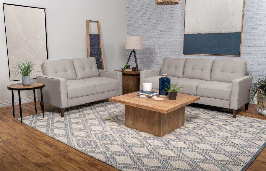 Bowen - Upholstered Track Arm Tufted Sofa Set - Best Buy Furniture