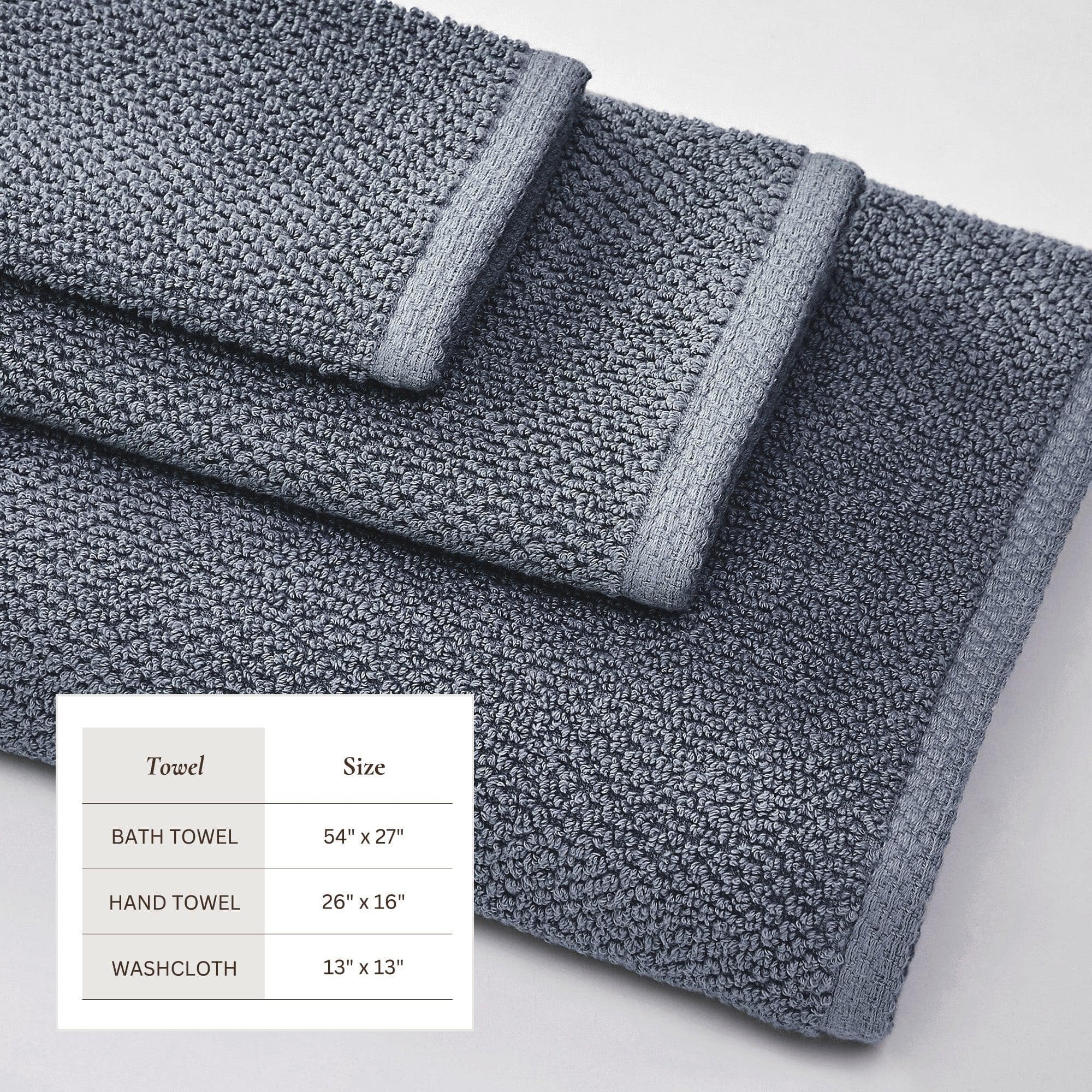 Cotton Textured Bath Towel Set - Acacia Collection - Best Buy Furniture