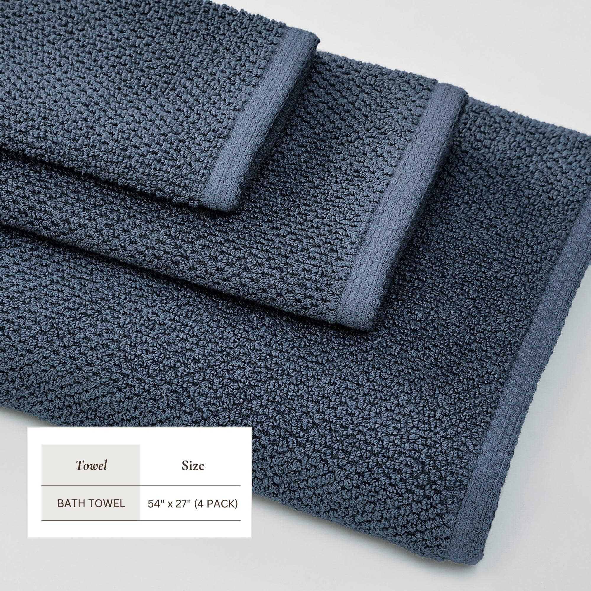 Cotton Textured Bath Towel Set - Acacia Collection - Best Buy Furniture