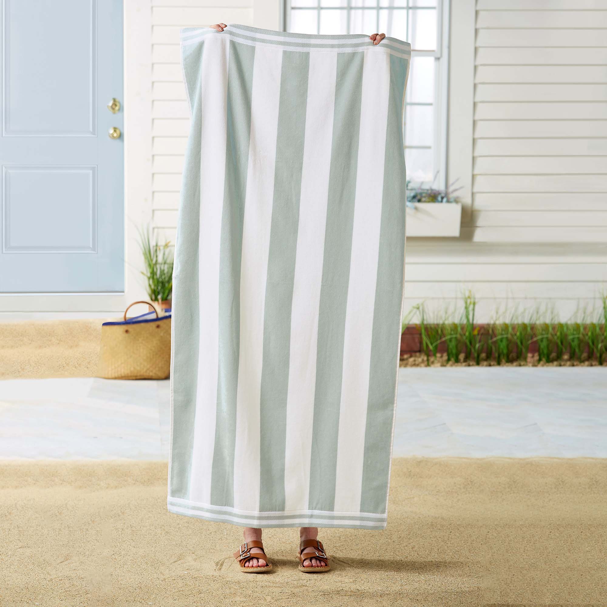 4 Pack Striped Cabana Beach Towel - Edgartown Collection - Best Buy Furniture