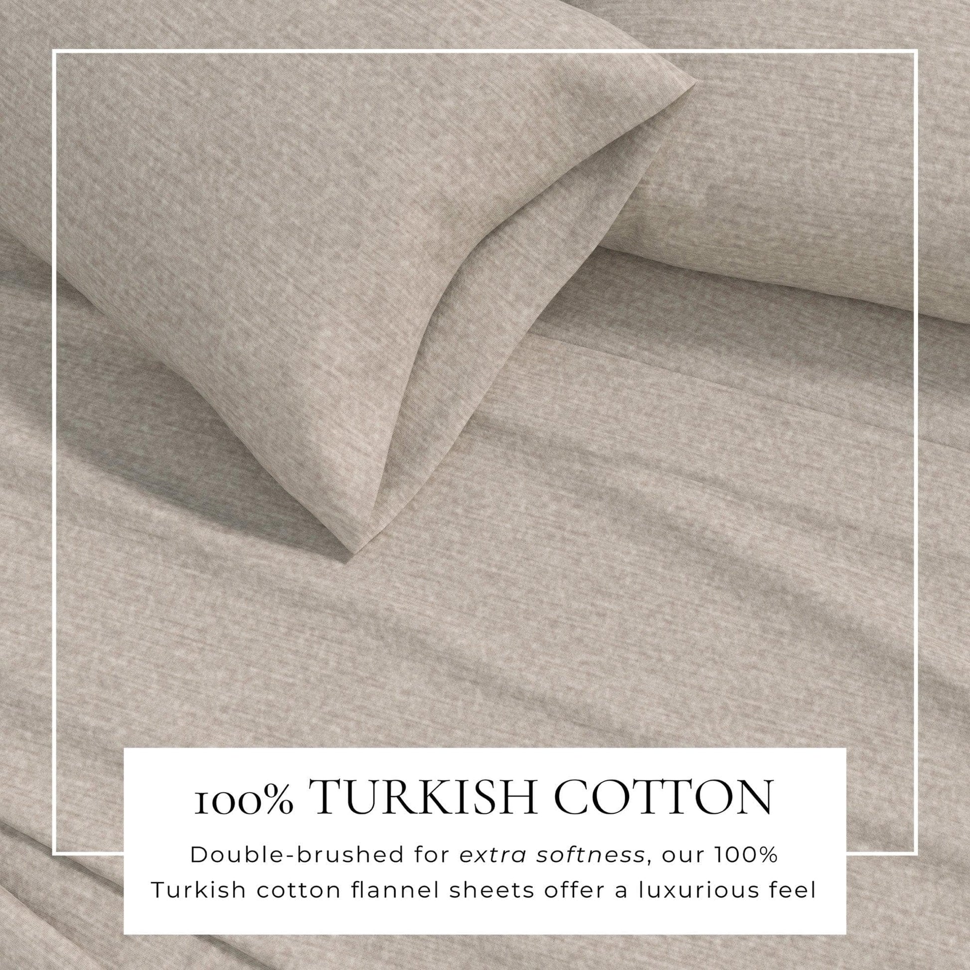 4 Piece Heathered Solid Cotton Blend Flannel Sheet Set - Anders Collection - Best Buy Furniture