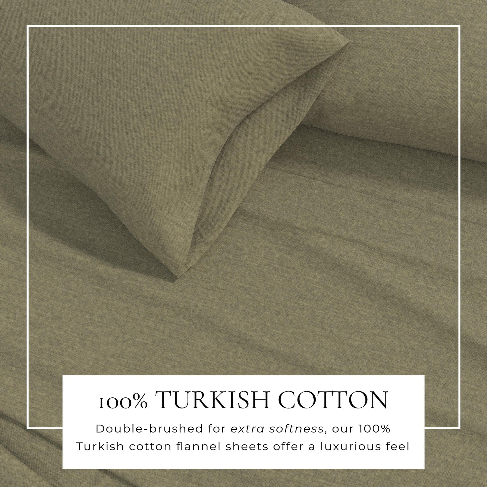 4 Piece Heathered Solid Cotton Blend Flannel Sheet Set - Anders Collection - Best Buy Furniture