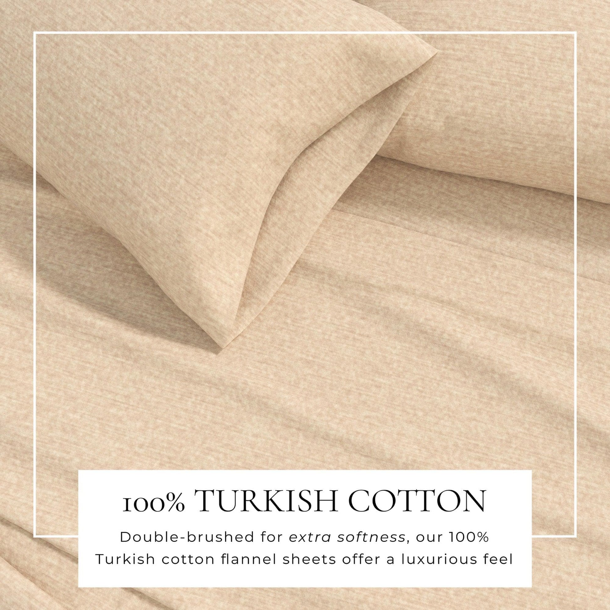 4 Piece Heathered Solid Cotton Blend Flannel Sheet Set - Anders Collection - Best Buy Furniture