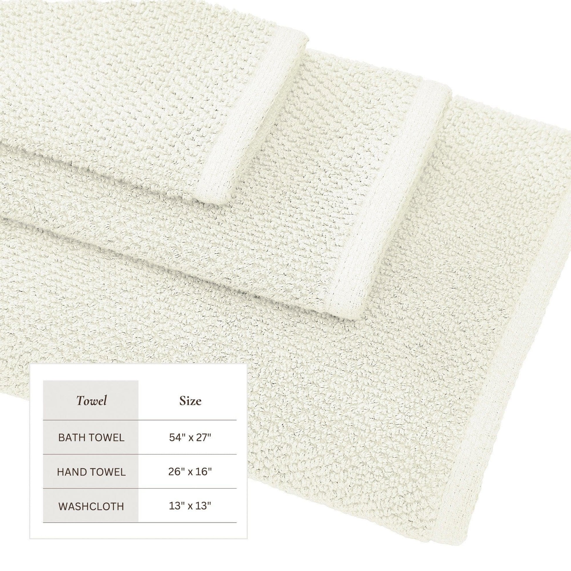 Cotton Textured Bath Towel Set - Acacia Collection - Best Buy Furniture