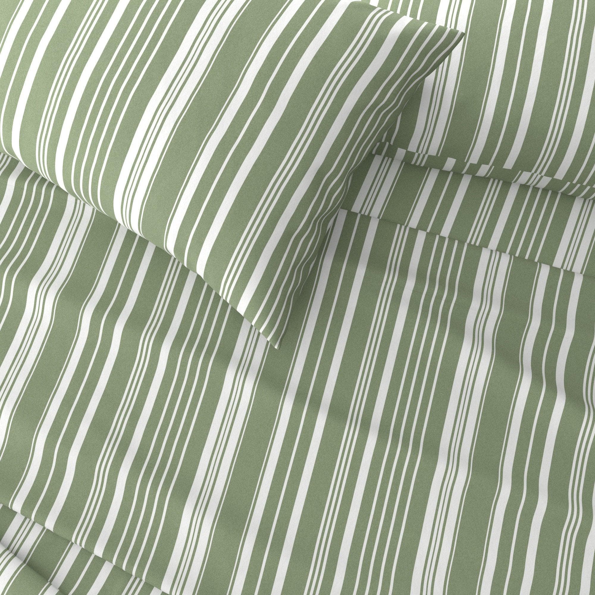 4-Piece Striped Microfiber Sheet Set - Elouise Collection - Best Buy Furniture