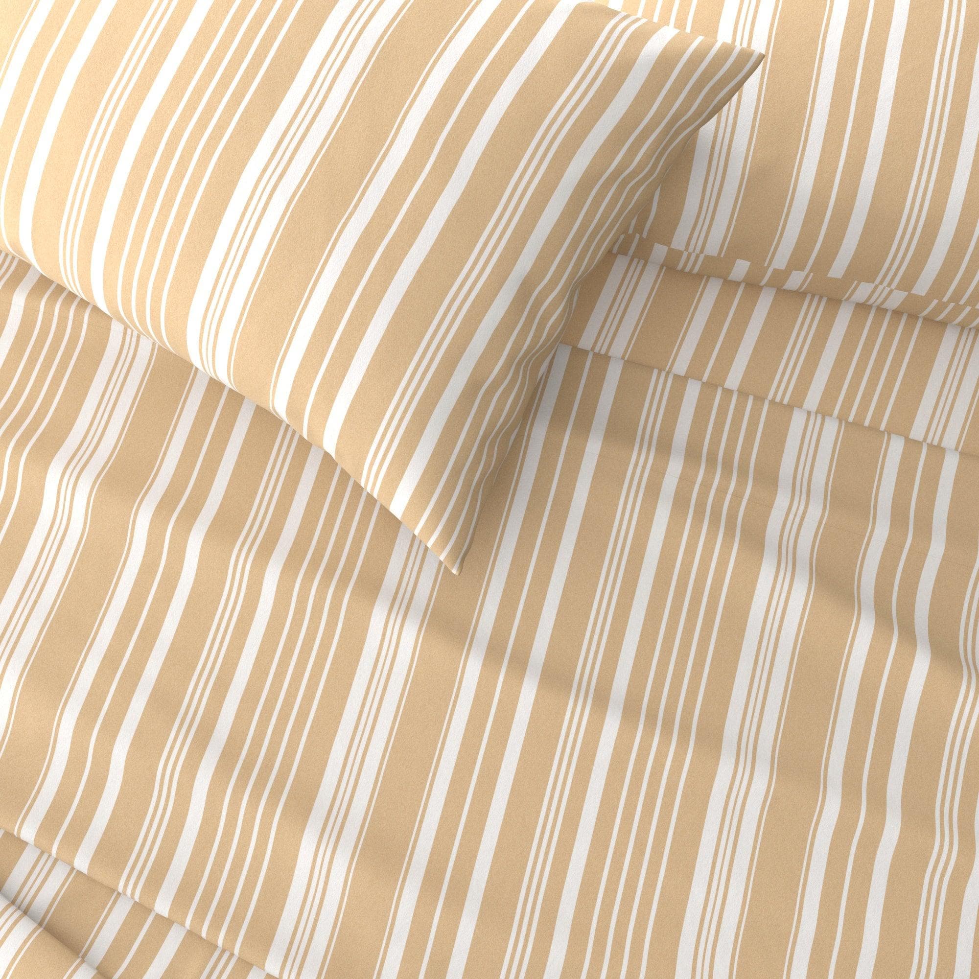 4-Piece Striped Microfiber Sheet Set - Elouise Collection - Best Buy Furniture