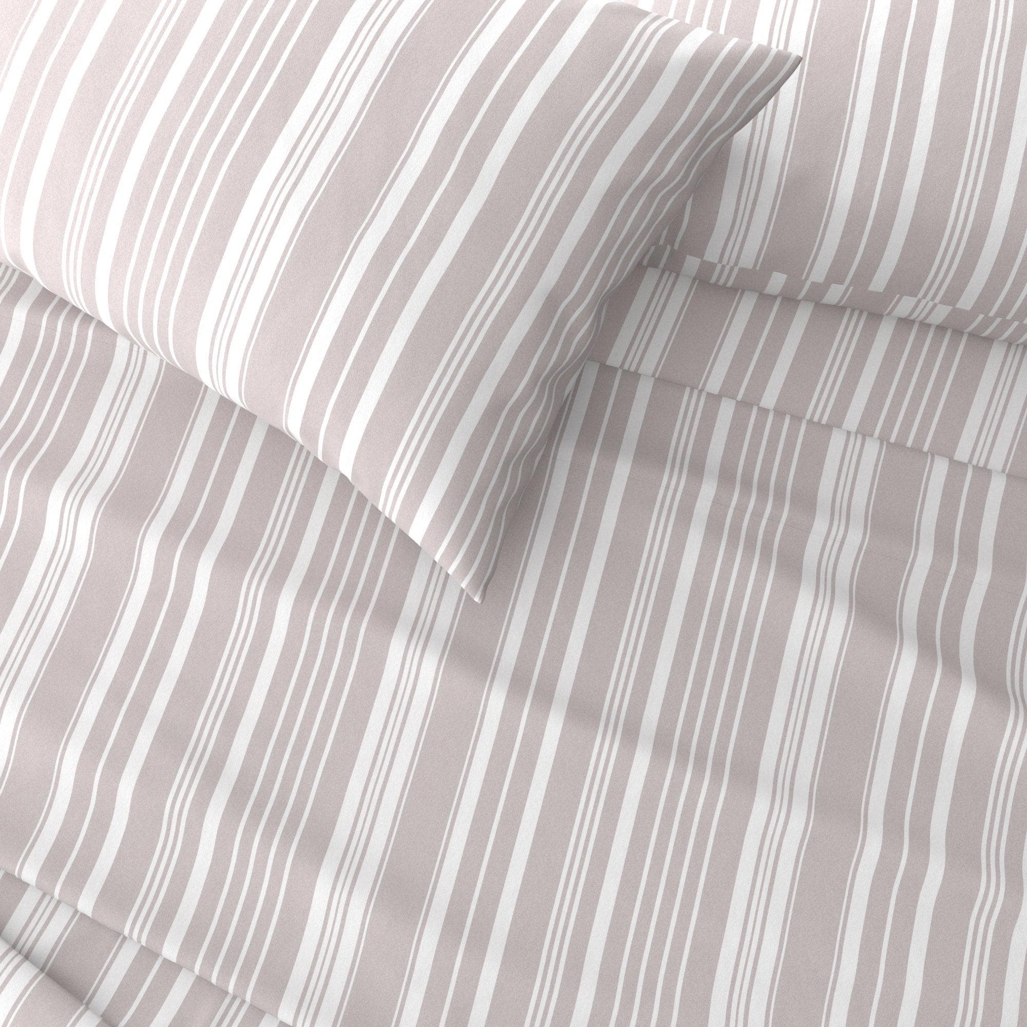 4-Piece Striped Microfiber Sheet Set - Elouise Collection - Best Buy Furniture