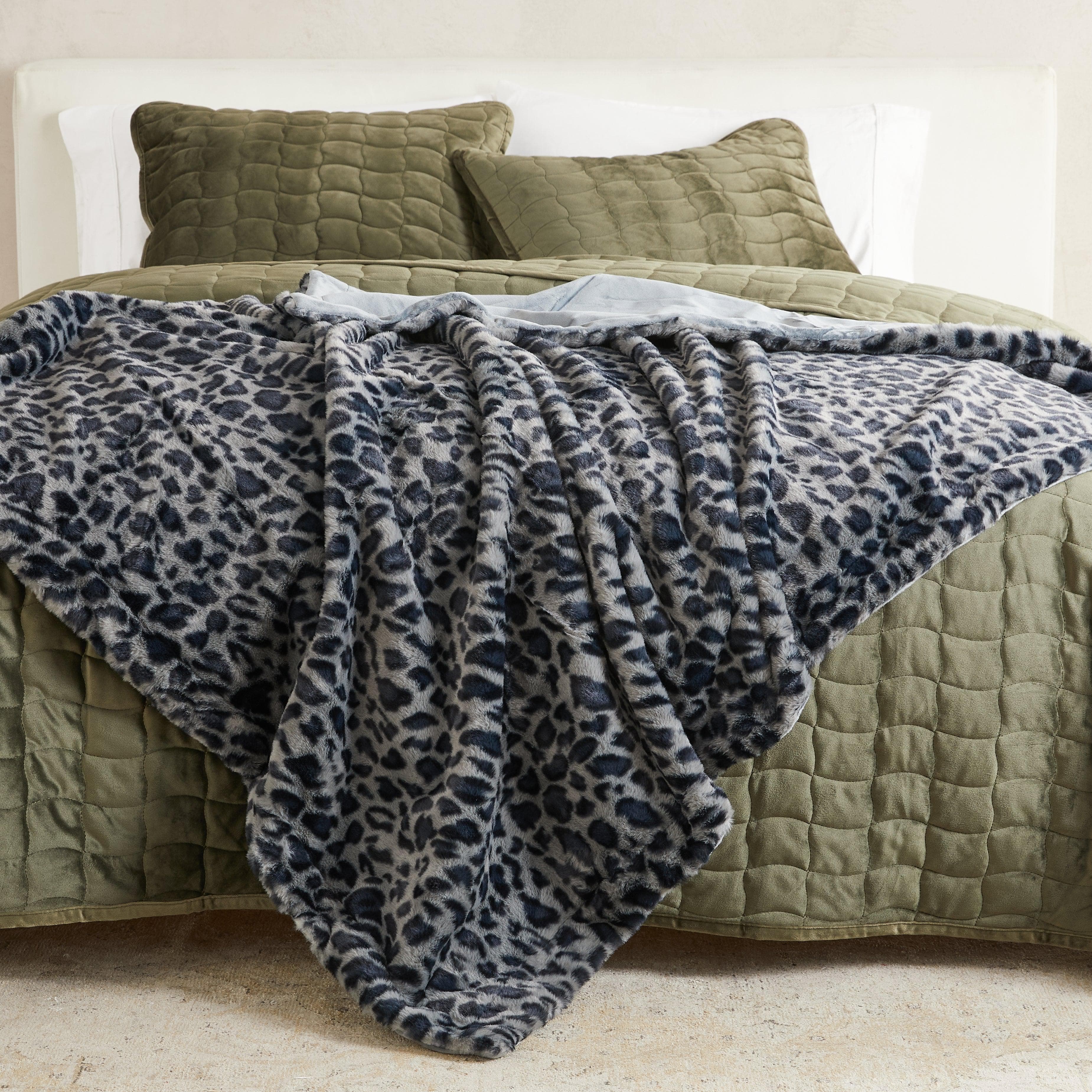Faux Fur Printed Throw Blanket - Aaliyah Collection - Best Buy Furniture