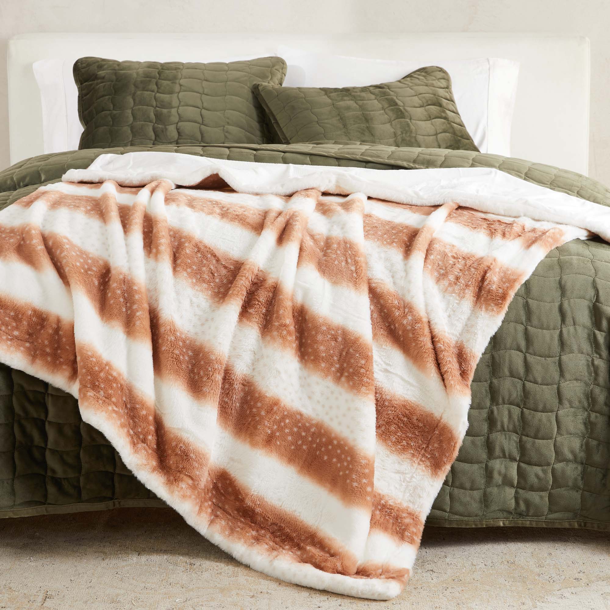 Faux Fur Printed Throw Blanket - Aaliyah Collection - Best Buy Furniture