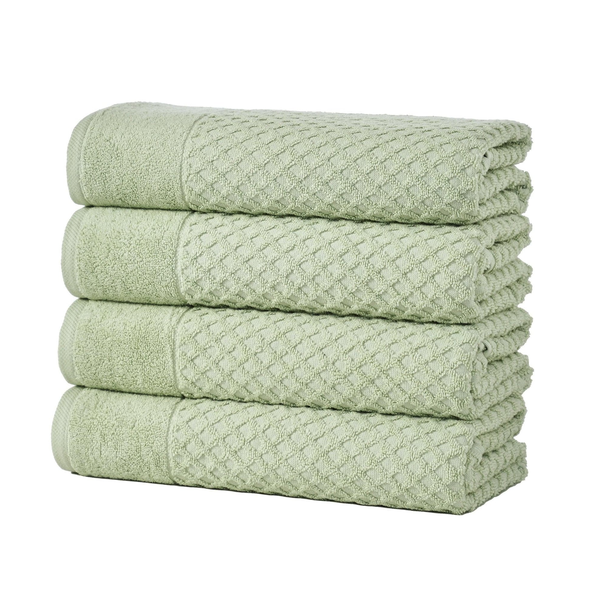 Cotton Diamond Waffle Weave Bath Towel Set - Grayson Collection - Best Buy Furniture