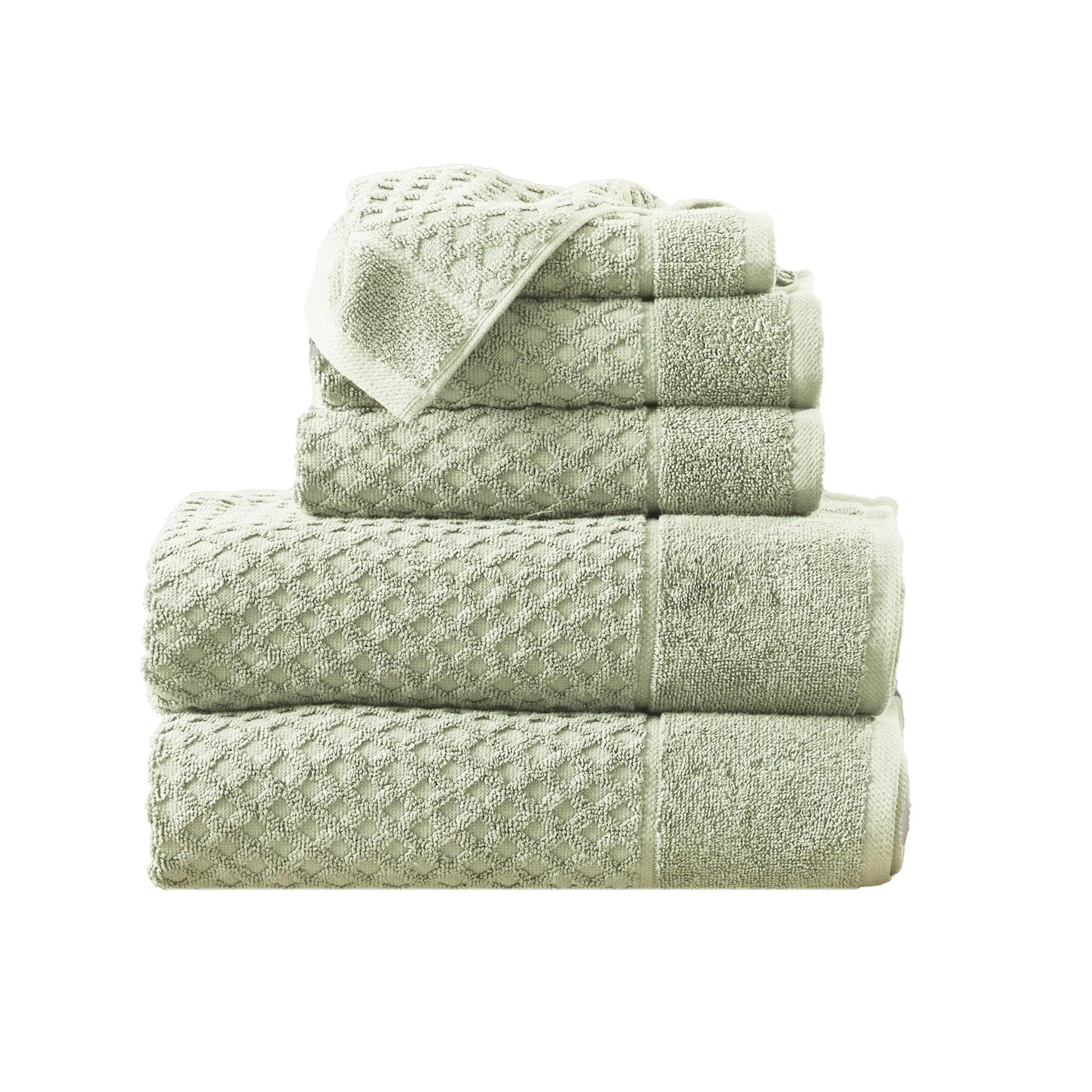 Cotton Diamond Waffle Weave Bath Towel Set - Grayson Collection - Best Buy Furniture