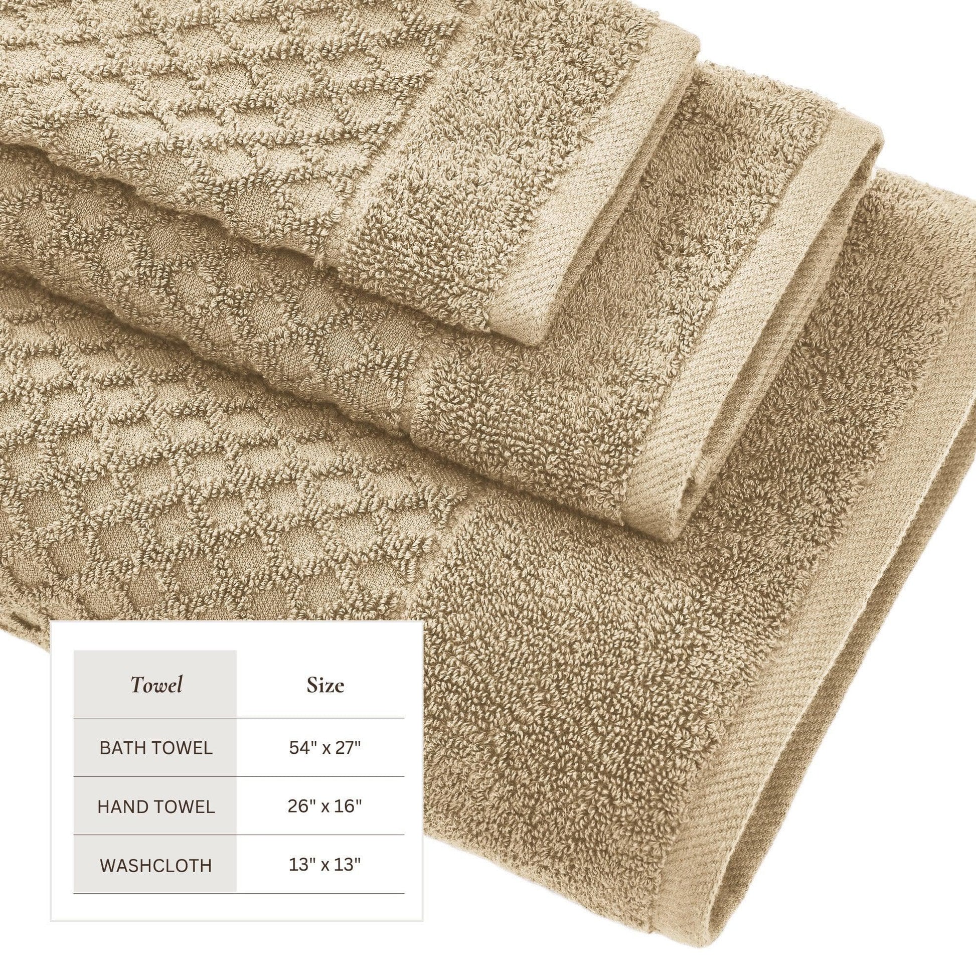 Cotton Diamond Waffle Weave Bath Towel Set - Grayson Collection - Best Buy Furniture
