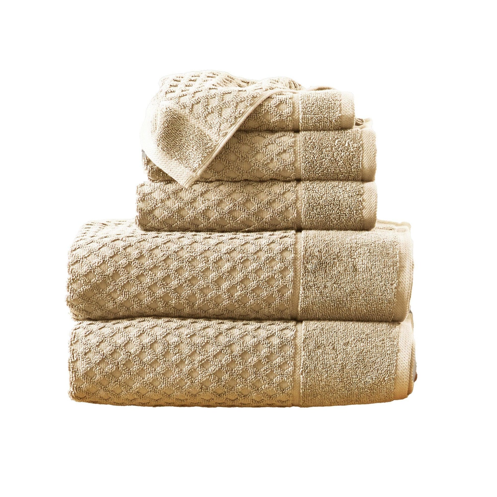Cotton Diamond Waffle Weave Bath Towel Set - Grayson Collection - Best Buy Furniture