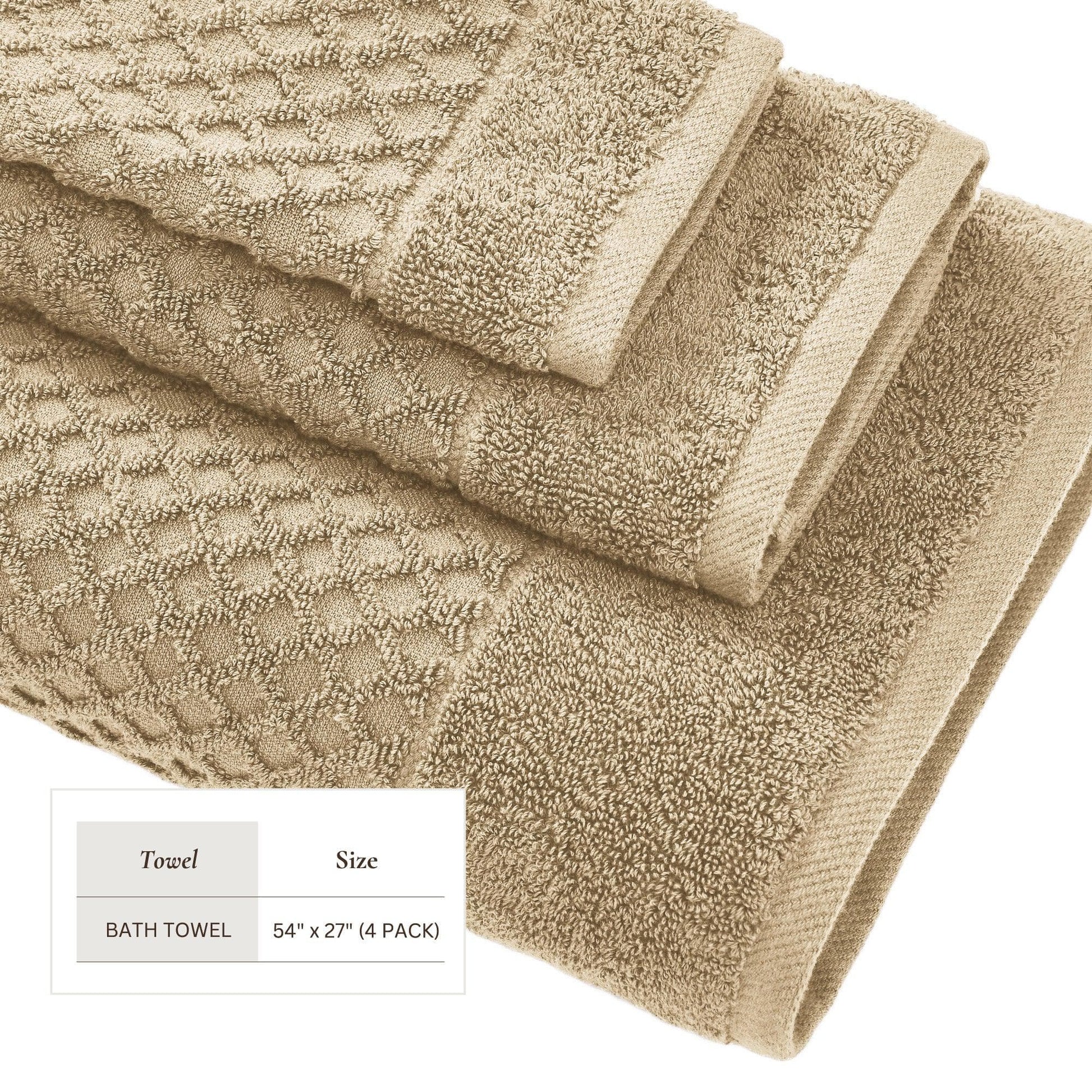 Cotton Diamond Waffle Weave Bath Towel Set - Grayson Collection - Best Buy Furniture