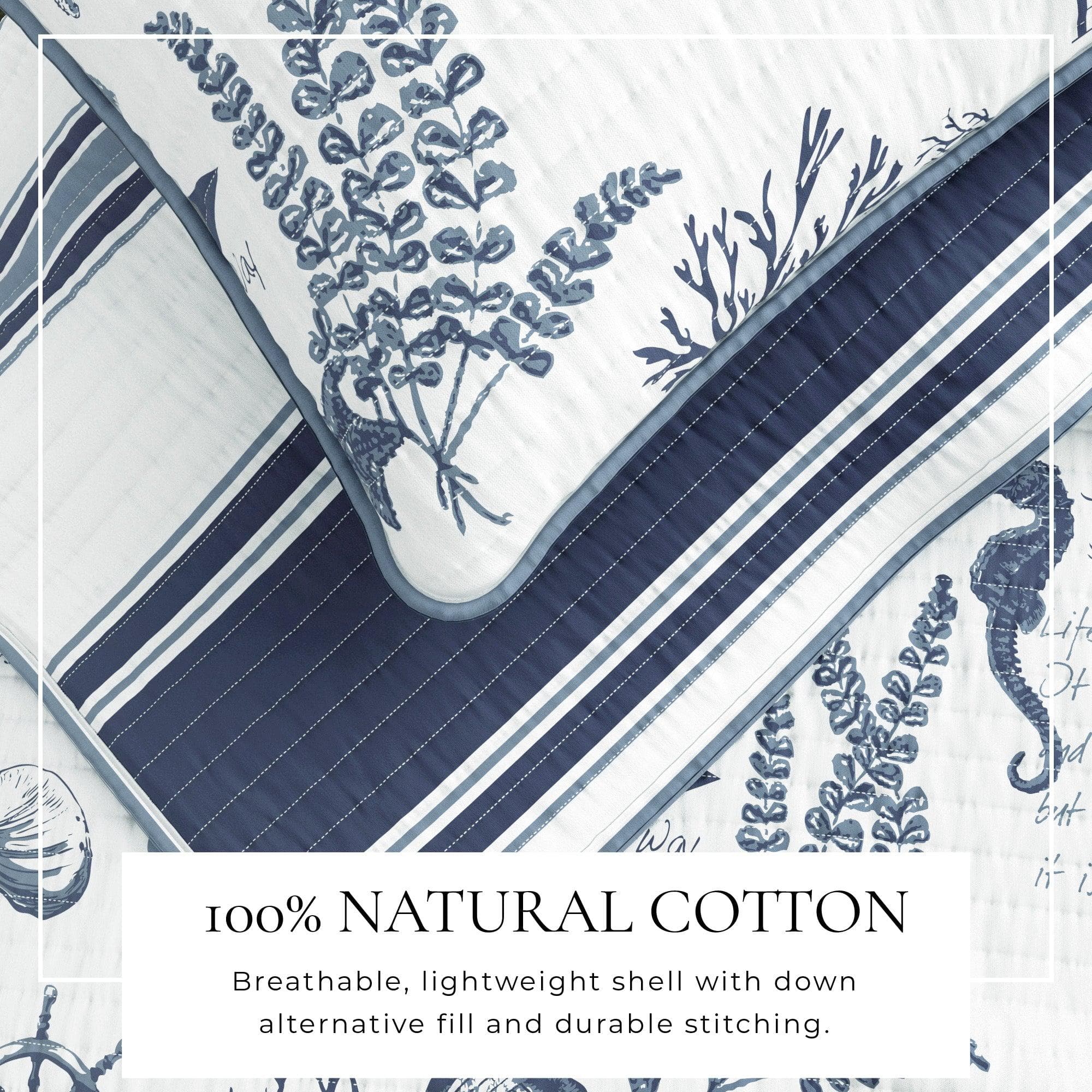 Coastal Printed Cotton Quilt Set - Calypso Collection - Best Buy Furniture