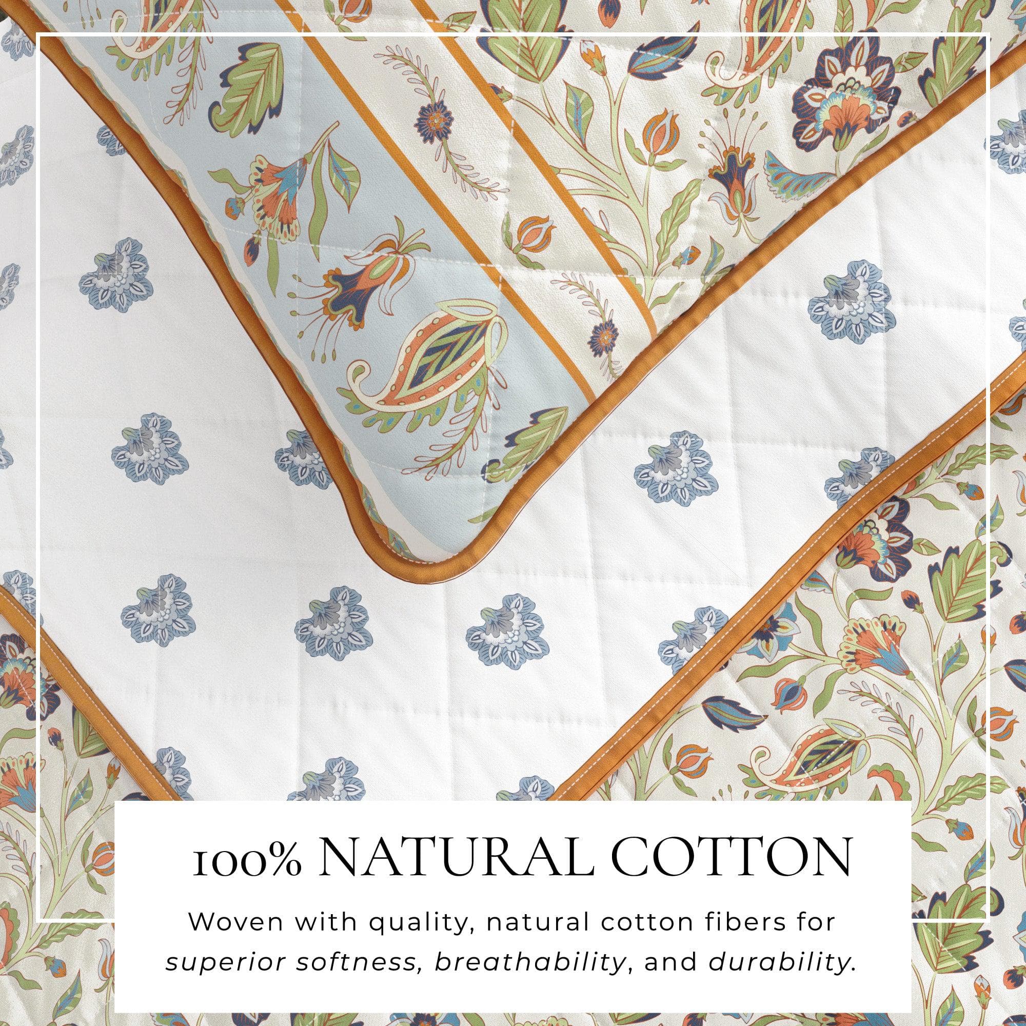 Floral Boho Printed Cotton Quilt Set - Indira Collection - Best Buy Furniture