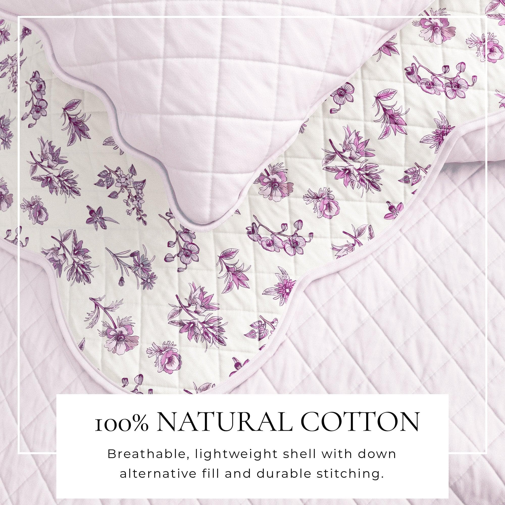 Floral Print & Scallopeded Edge Cotton Quilt Set - Sandie Collection - Best Buy Furniture