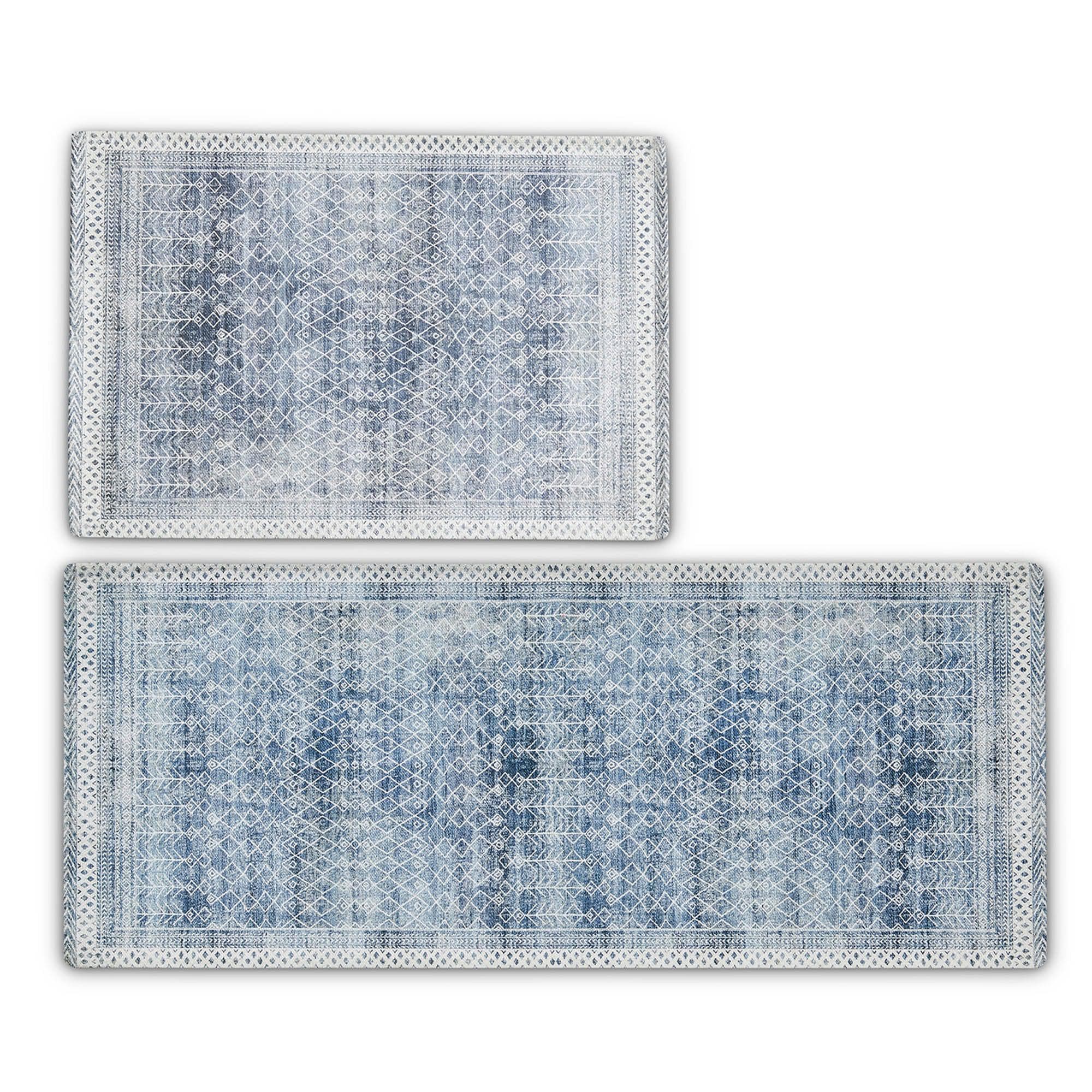 Distressed Moroccan Machine Washable Accent Area Rug & Runner 2 Pack - Neve Collection - Best Buy Furniture