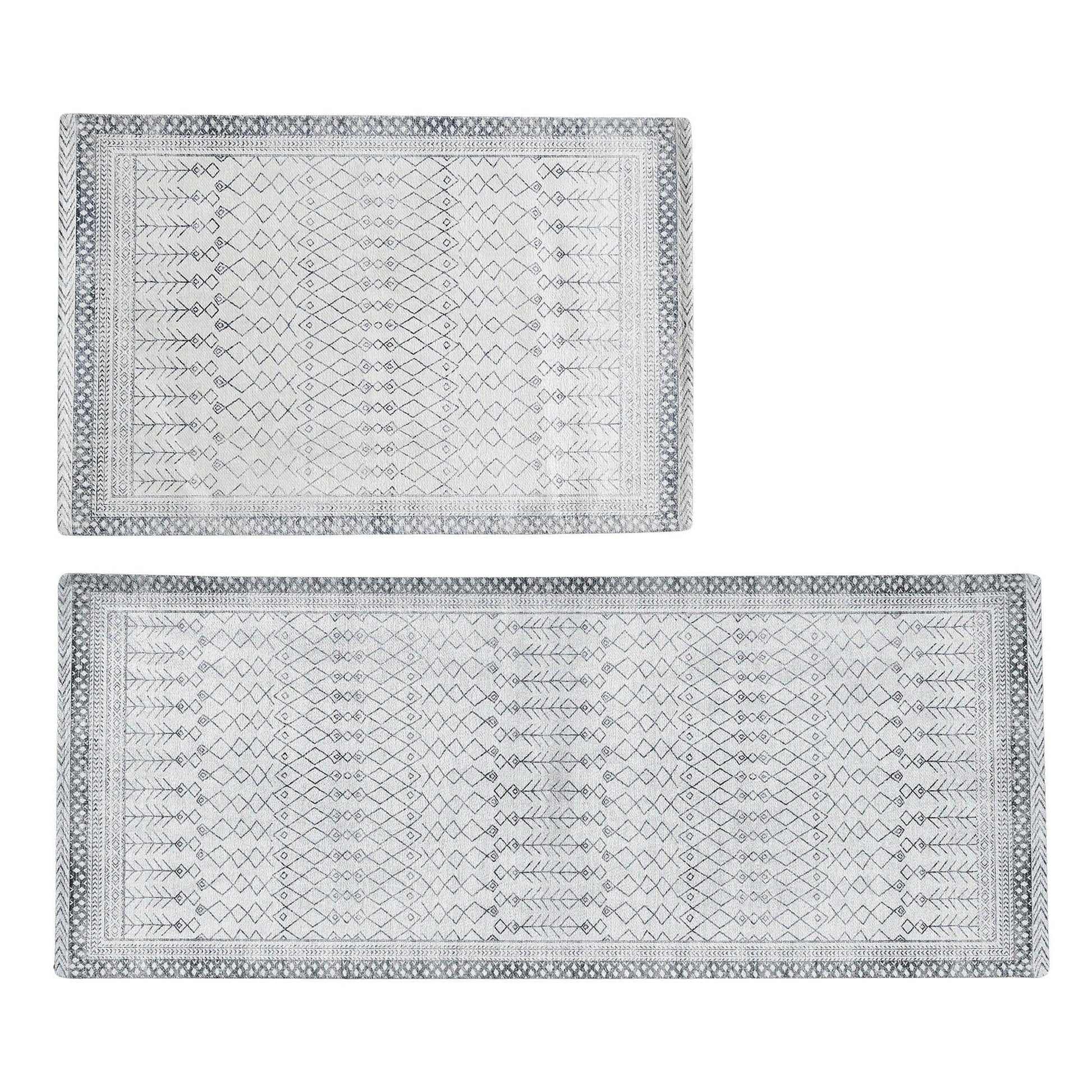 Distressed Moroccan Machine Washable Accent Area Rug & Runner 2 Pack - Neve Collection - Best Buy Furniture