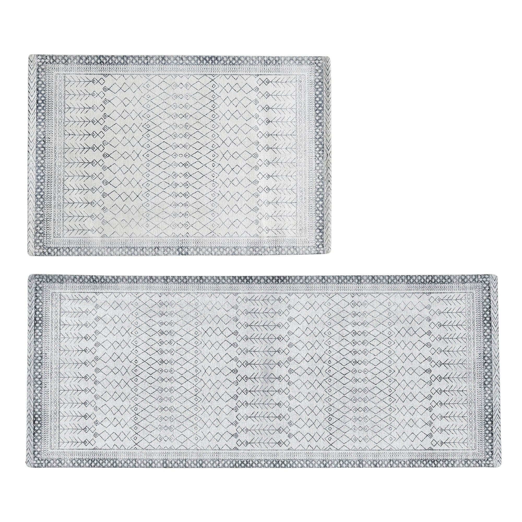 Distressed Moroccan Machine Washable Accent Area Rug & Runner 2 Pack - Neve Collection - Best Buy Furniture