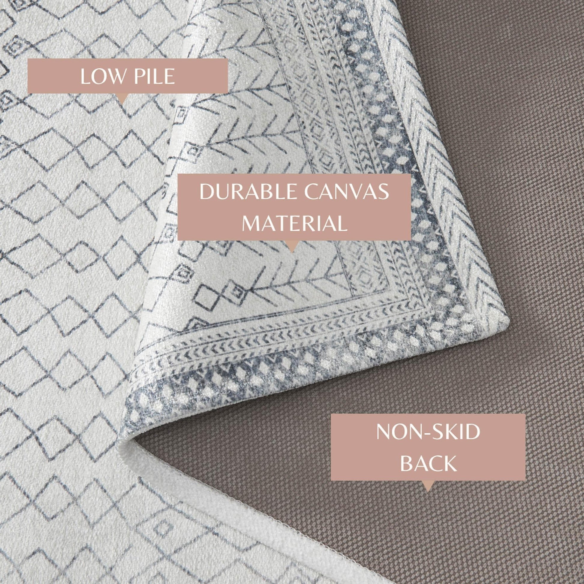 Distressed Moroccan Machine Washable Accent Area Rug & Runner 2 Pack - Neve Collection - Best Buy Furniture