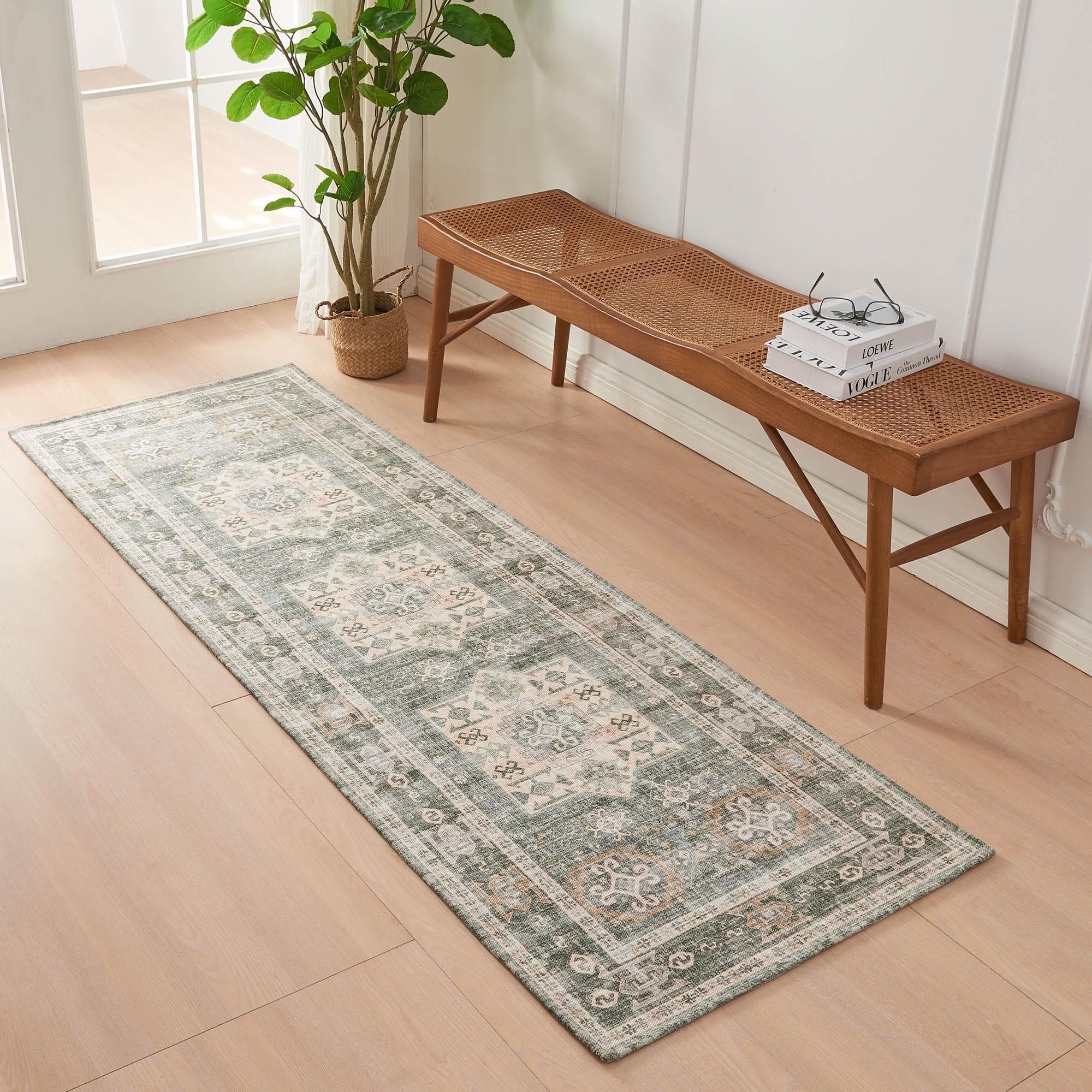 Medallion Machine Washable Accent Runner 2'4" x 7' - Nava Collection - Best Buy Furniture