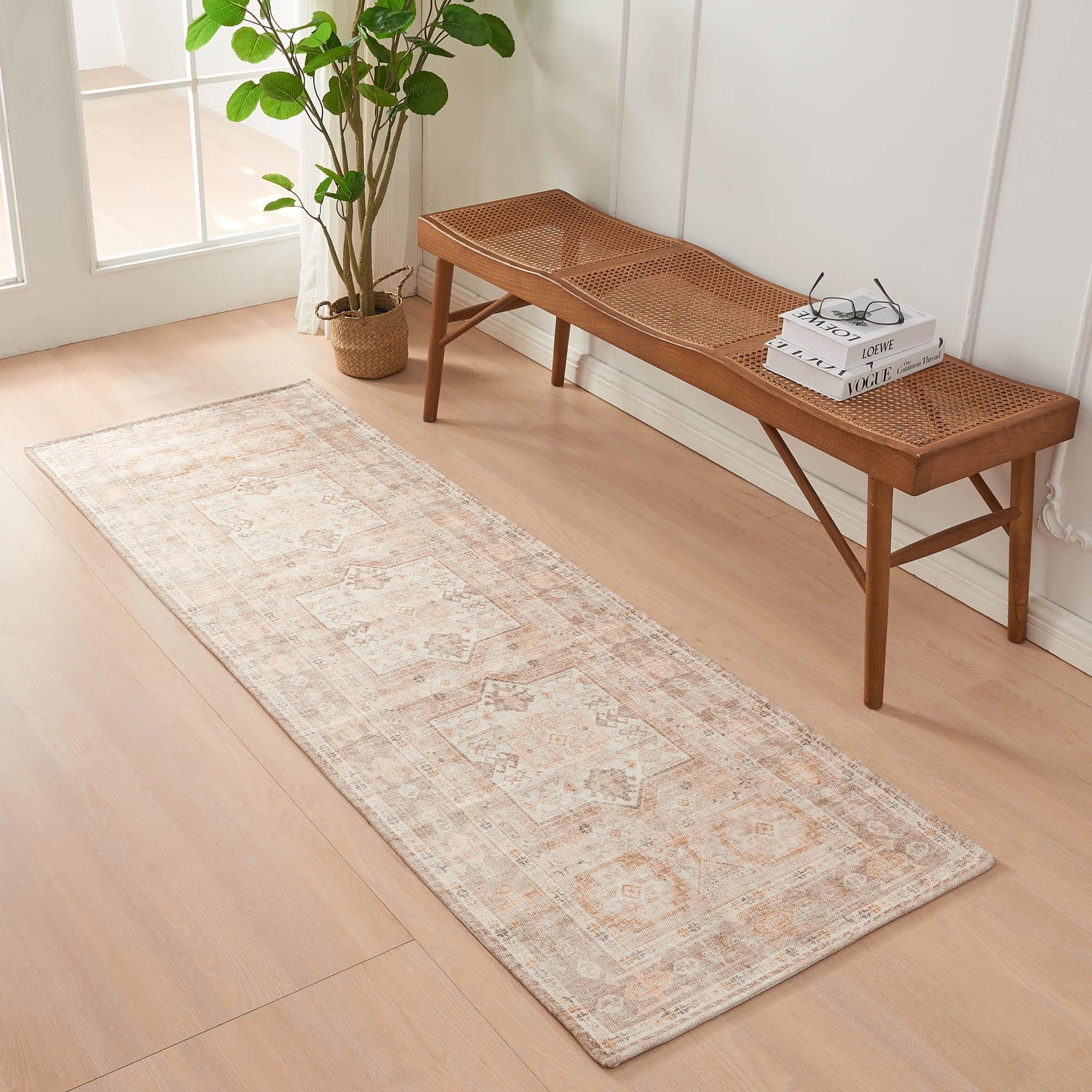 Medallion Machine Washable Accent Runner 2'4" x 7' - Nava Collection - Best Buy Furniture