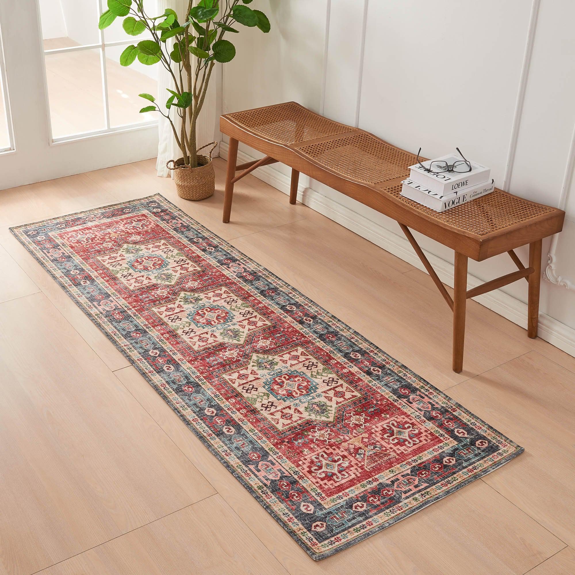 Medallion Machine Washable Accent Runner 2'4" x 7' - Nava Collection - Best Buy Furniture